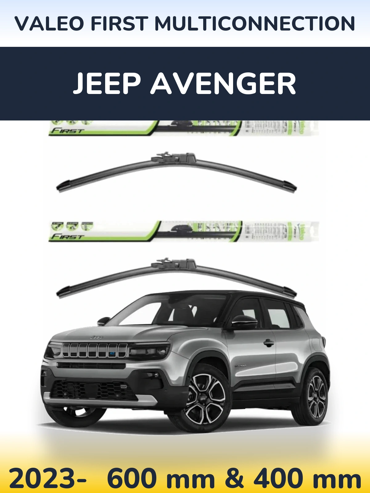 Komplet przednich wycieraczek Valeo First MultiConnection 600 & 400 mm do Jeep Avenger 2023-2026