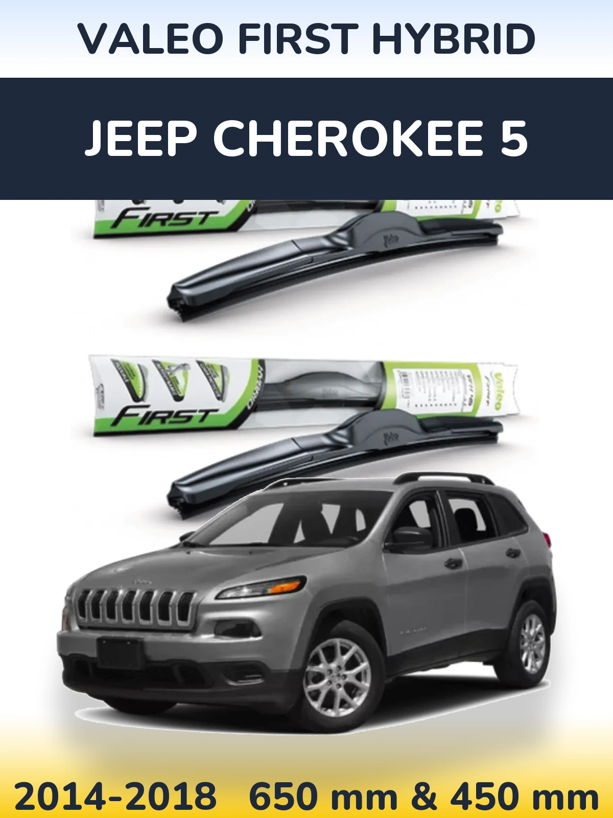 Komplet przednich wycieraczek Valeo First Hybrid 650 & 450 mm do Jeep Cherokee 5 2014-2018