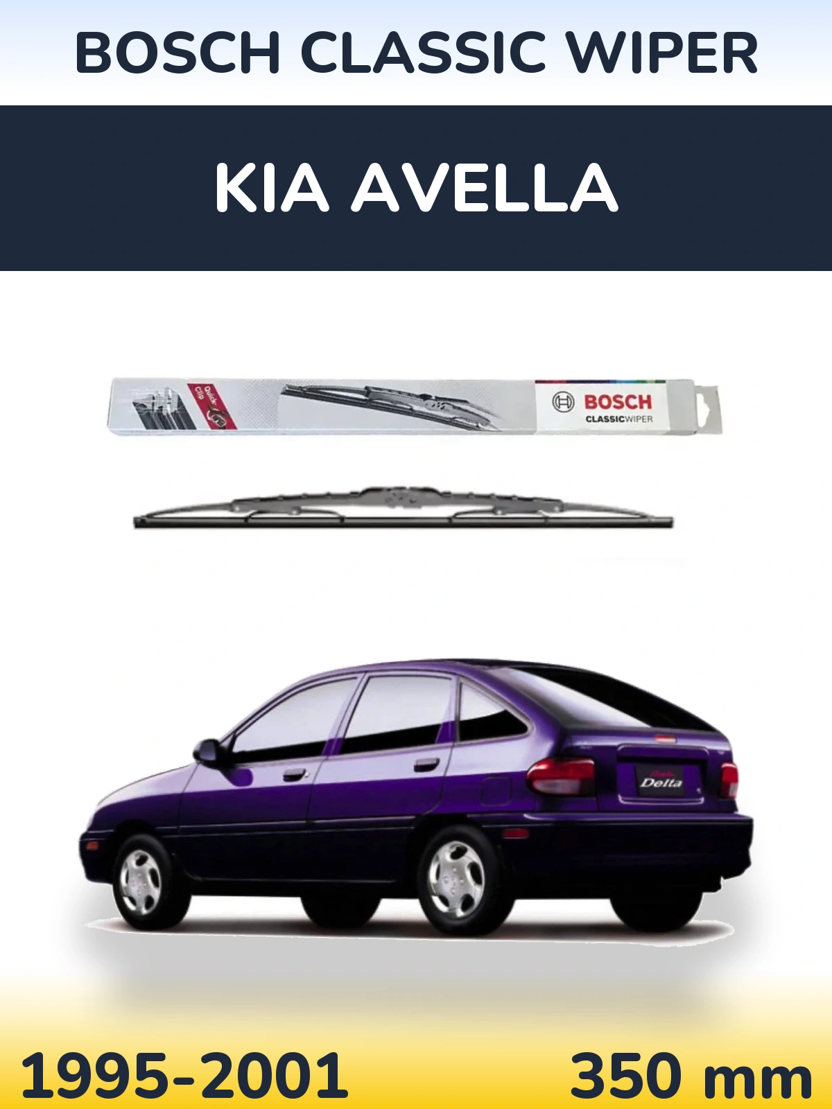 Tylna wycieraczka BOSCH Classic Wiper 340 mm do KIA Avella 1995-2001