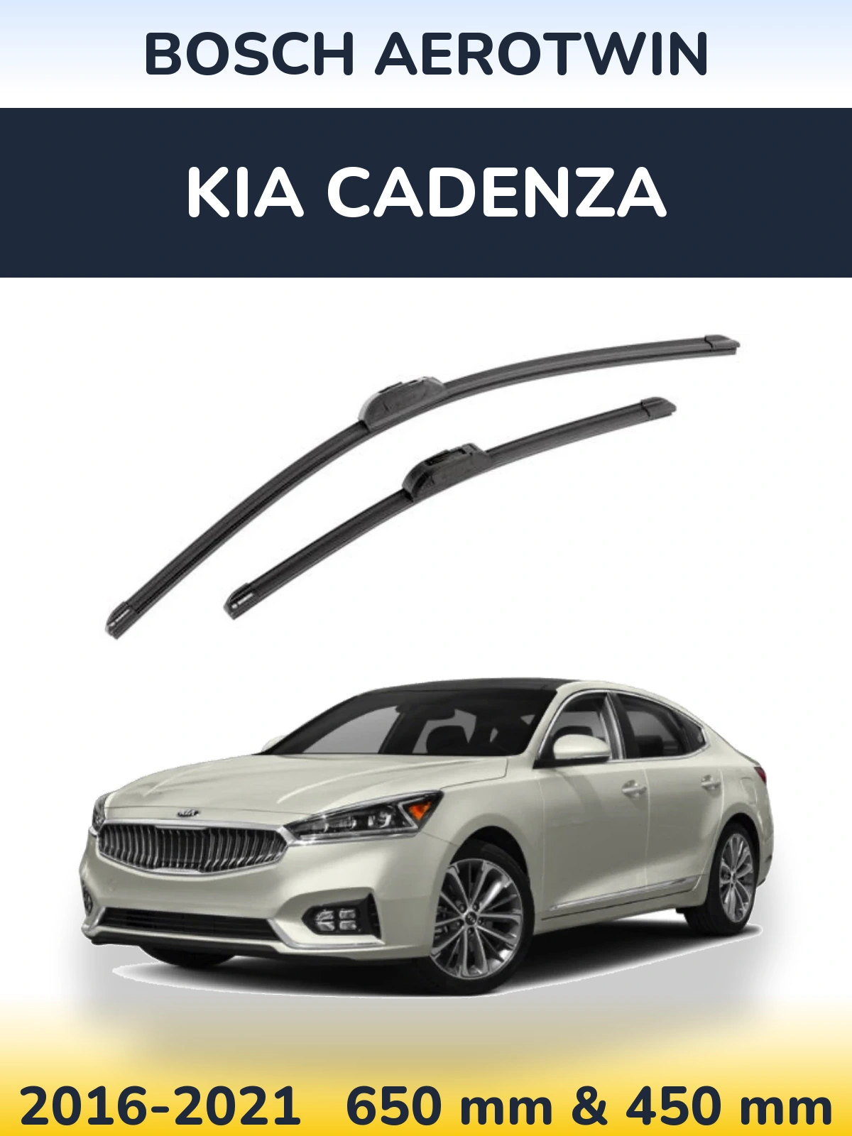 Komplet przednich wycieraczek BOSCH AeroTwin 650 & 450 mm do KIA Cadenza 2016-2021