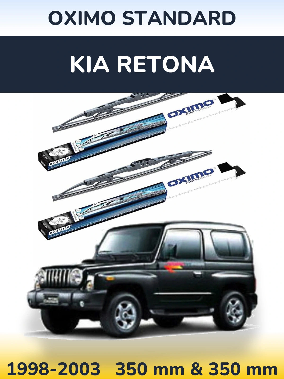 Комплект передних дворников Oximo Standard 350 & 350 мм для KIA Retona 1998-2003