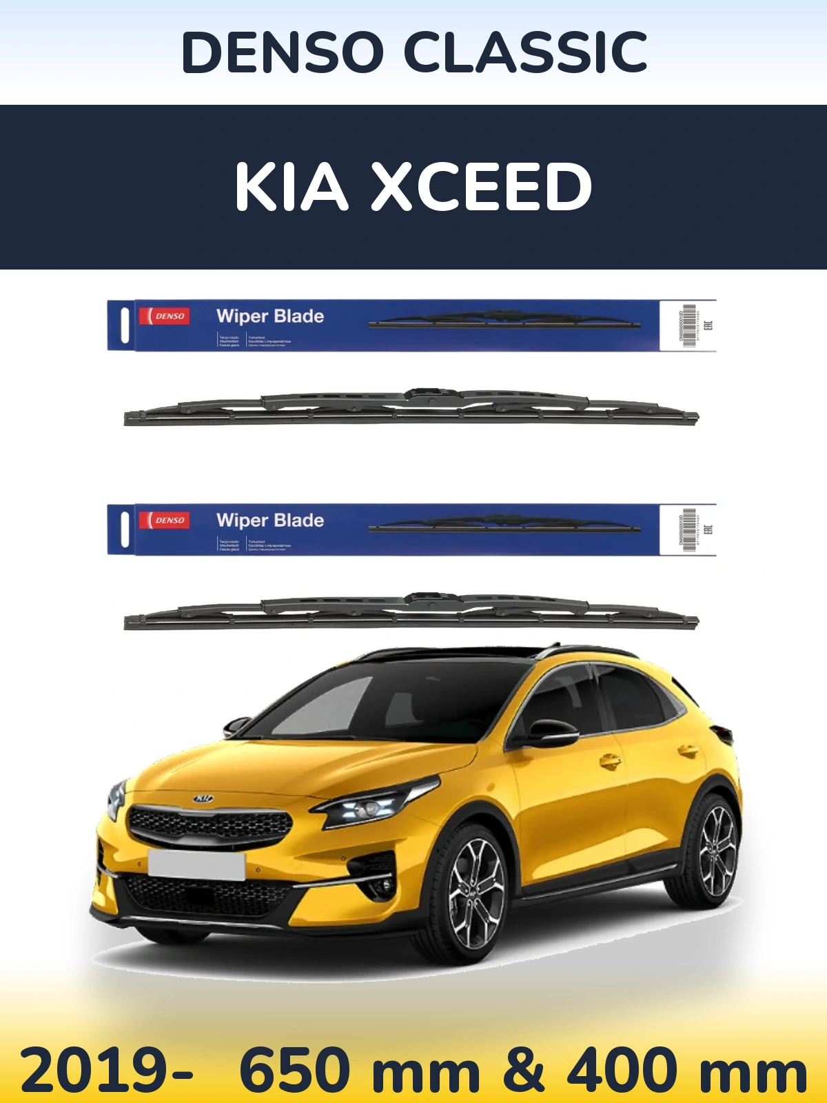 Komplet przednich wycieraczek Denso Classic 650 & 400 mm do KIA XCeed 2019-2026