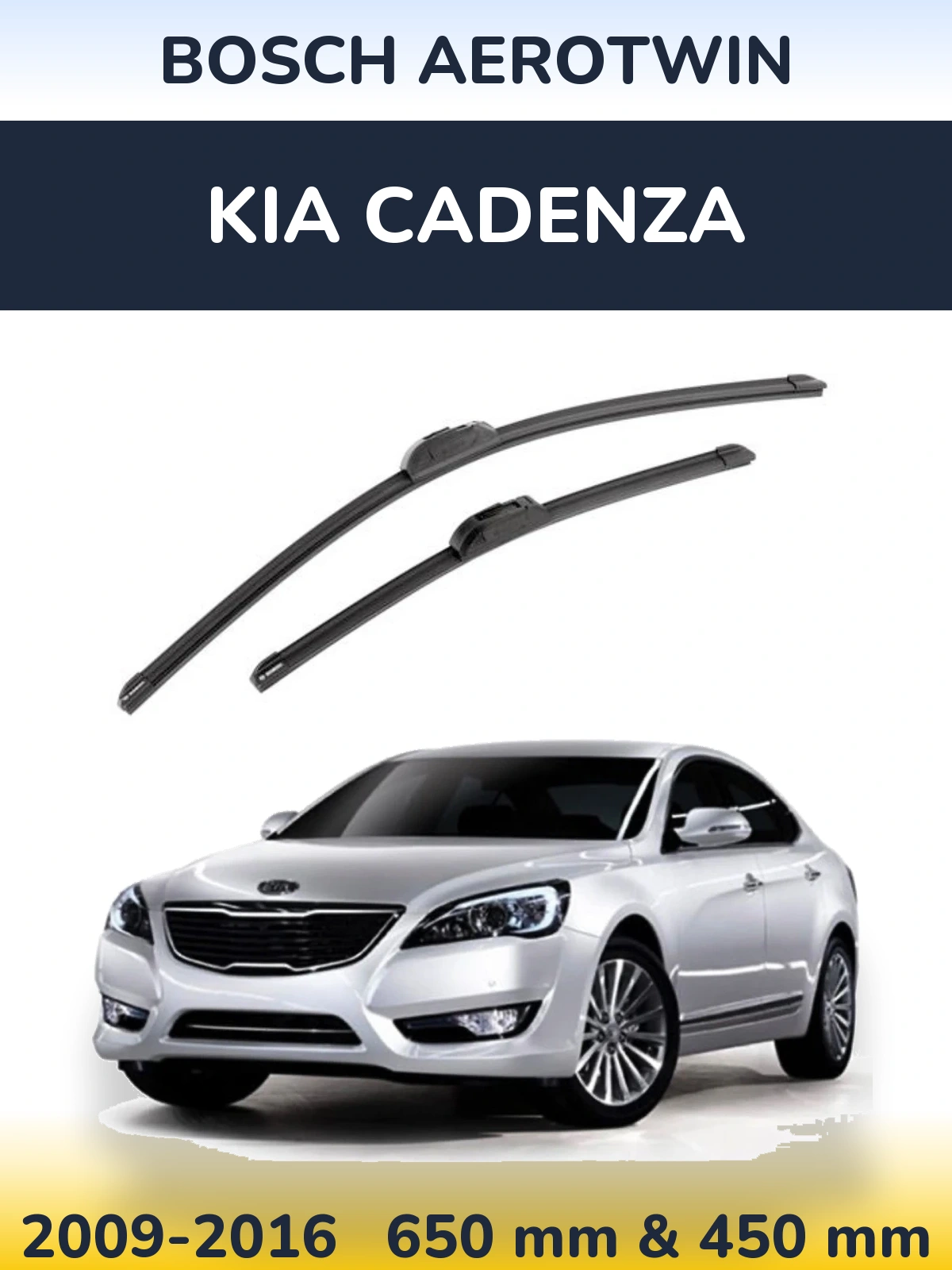 Komplet przednich wycieraczek BOSCH AeroTwin 650 & 450 mm do KIA Cadenza 2009-2016