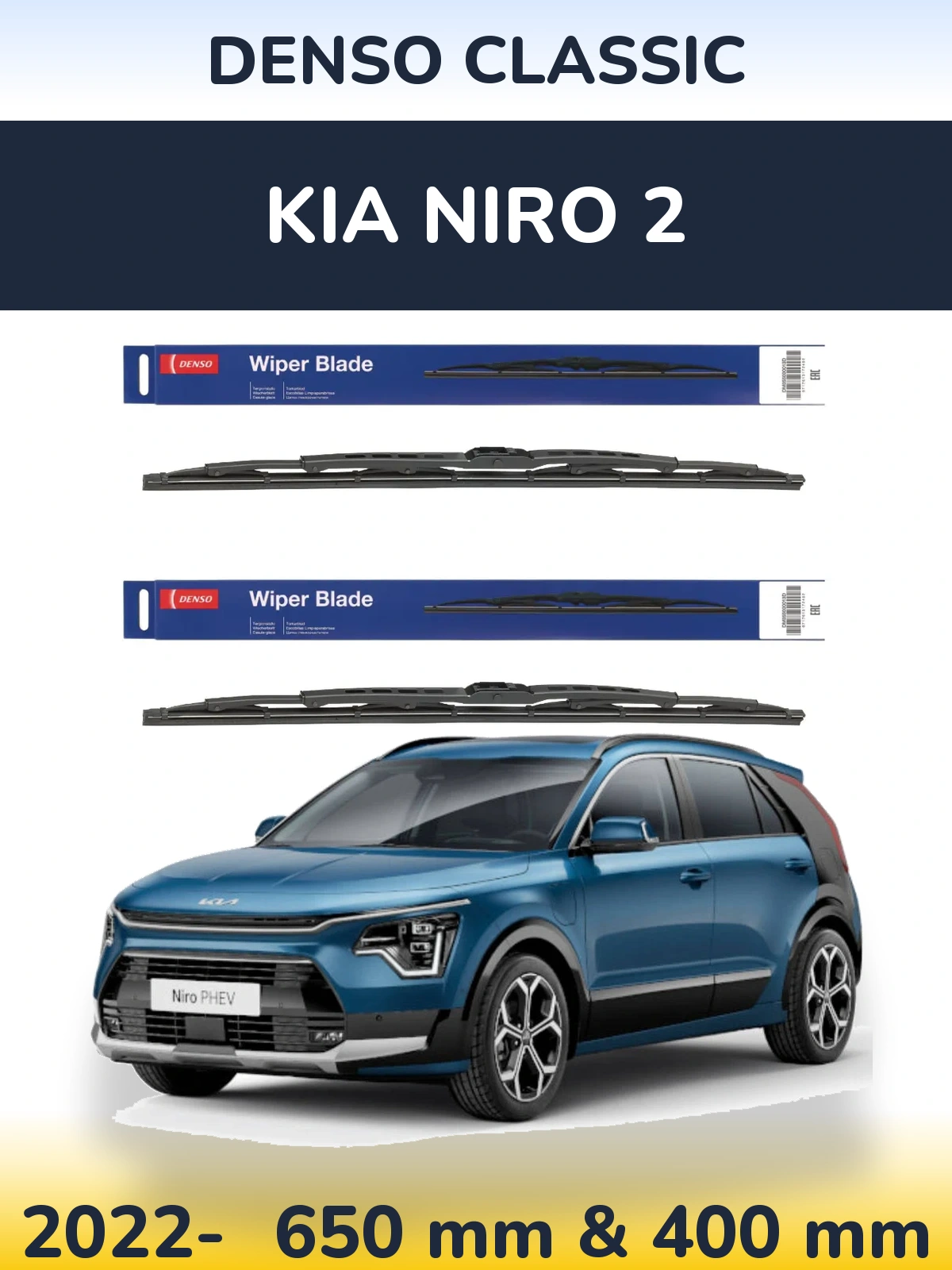 Komplet przednich wycieraczek Denso Classic 650 & 400 mm do KIA Niro 2 2022-2026