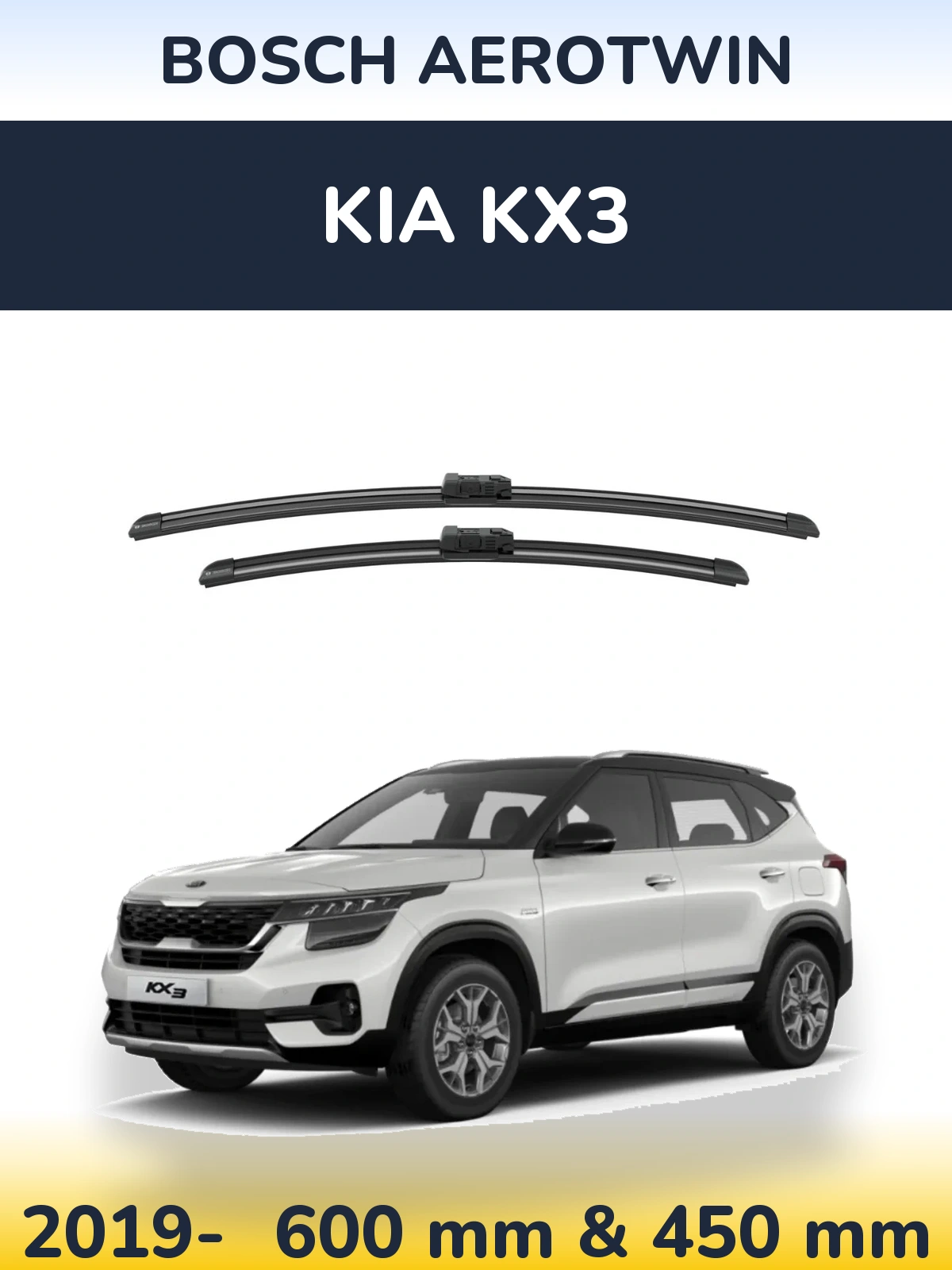 Komplet przednich wycieraczek BOSCH AeroTwin 600 & 450 mm do KIA KX3 2019-2026