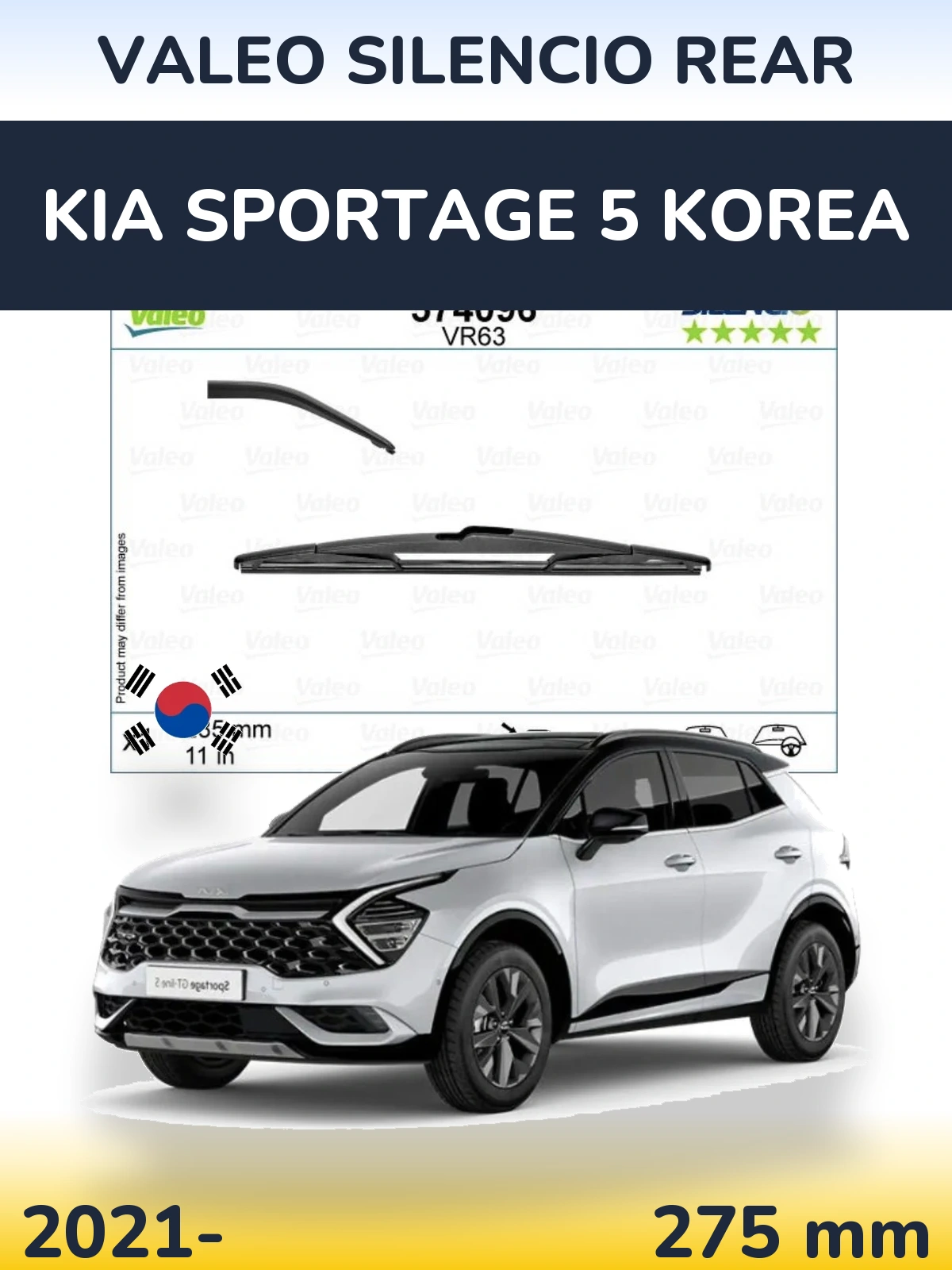 Tylna wycieraczka Valeo Silencio Rear 285 mm do KIA Sportage 5 Korea 2021-2026