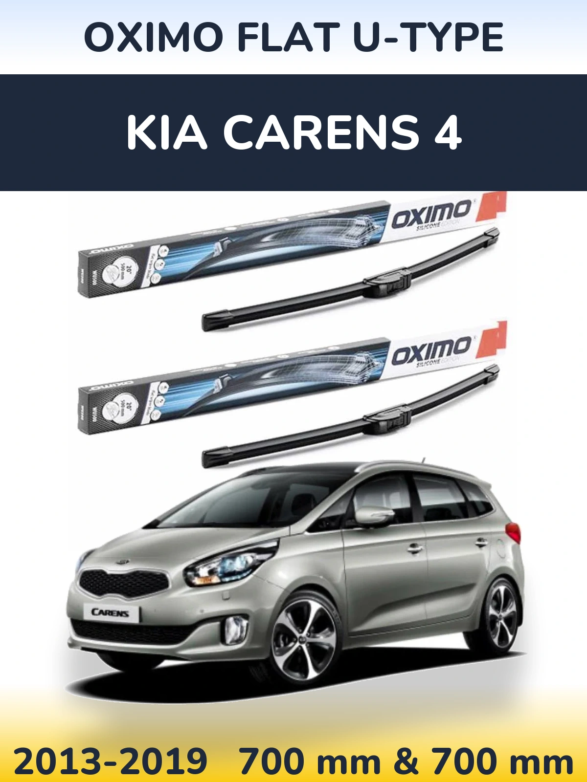 Komplet przednich wycieraczek Oximo Flat U-type 700 & 700 mm do KIA Carens 4 2013-2019