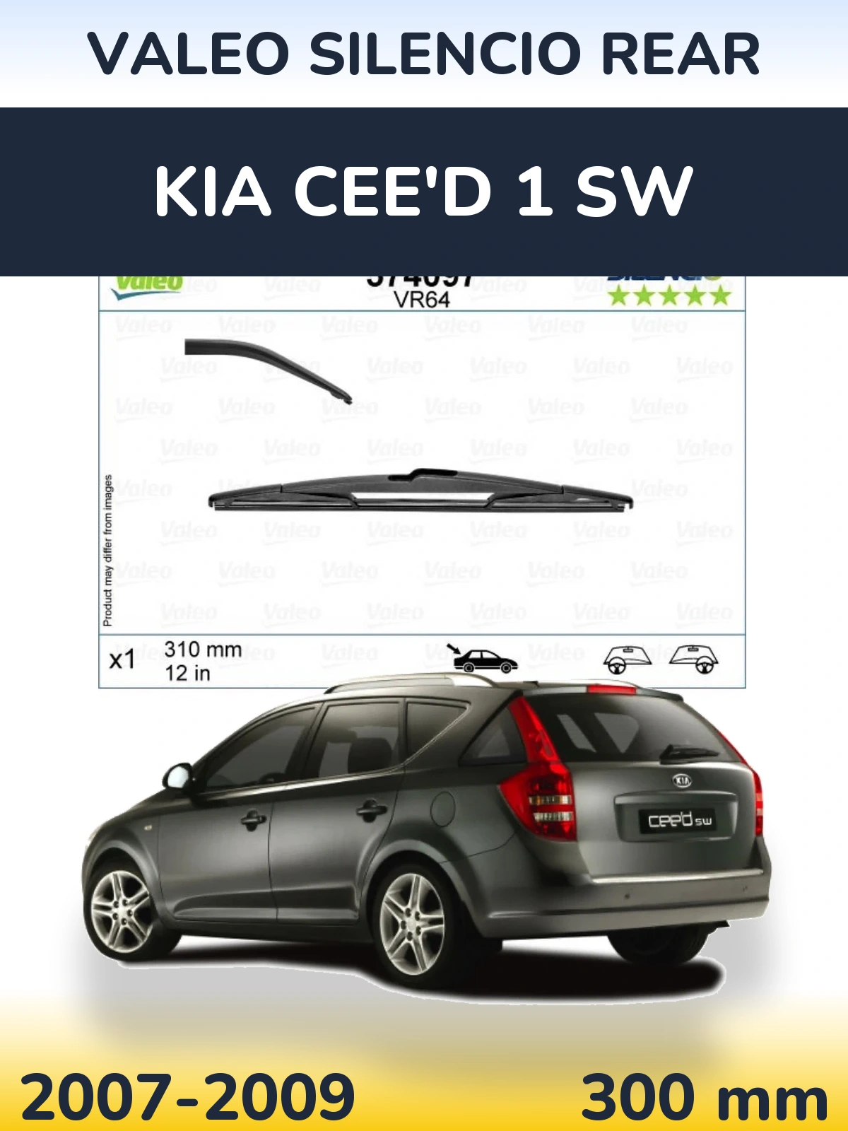 Задний дворник Valeo Silencio Rear 310 мм для KIA Cee'd 1 SW 2007-2009