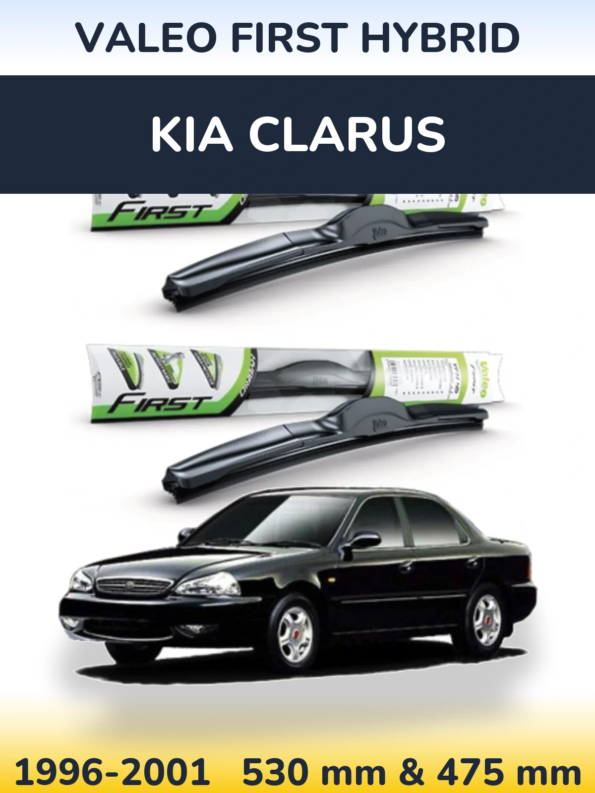 Komplet przednich wycieraczek Valeo First Hybrid 530 & 475 mm do KIA Clarus 1996-2001