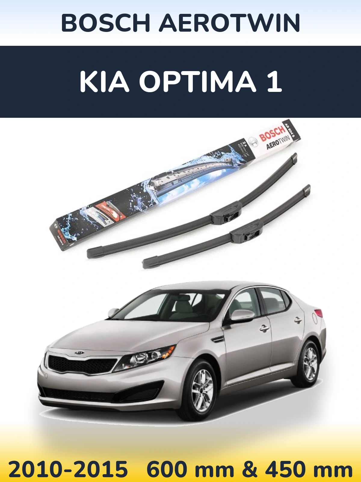 Komplet przednich wycieraczek BOSCH AeroTwin 600 & 450 mm do KIA Optima 1 2010-2015