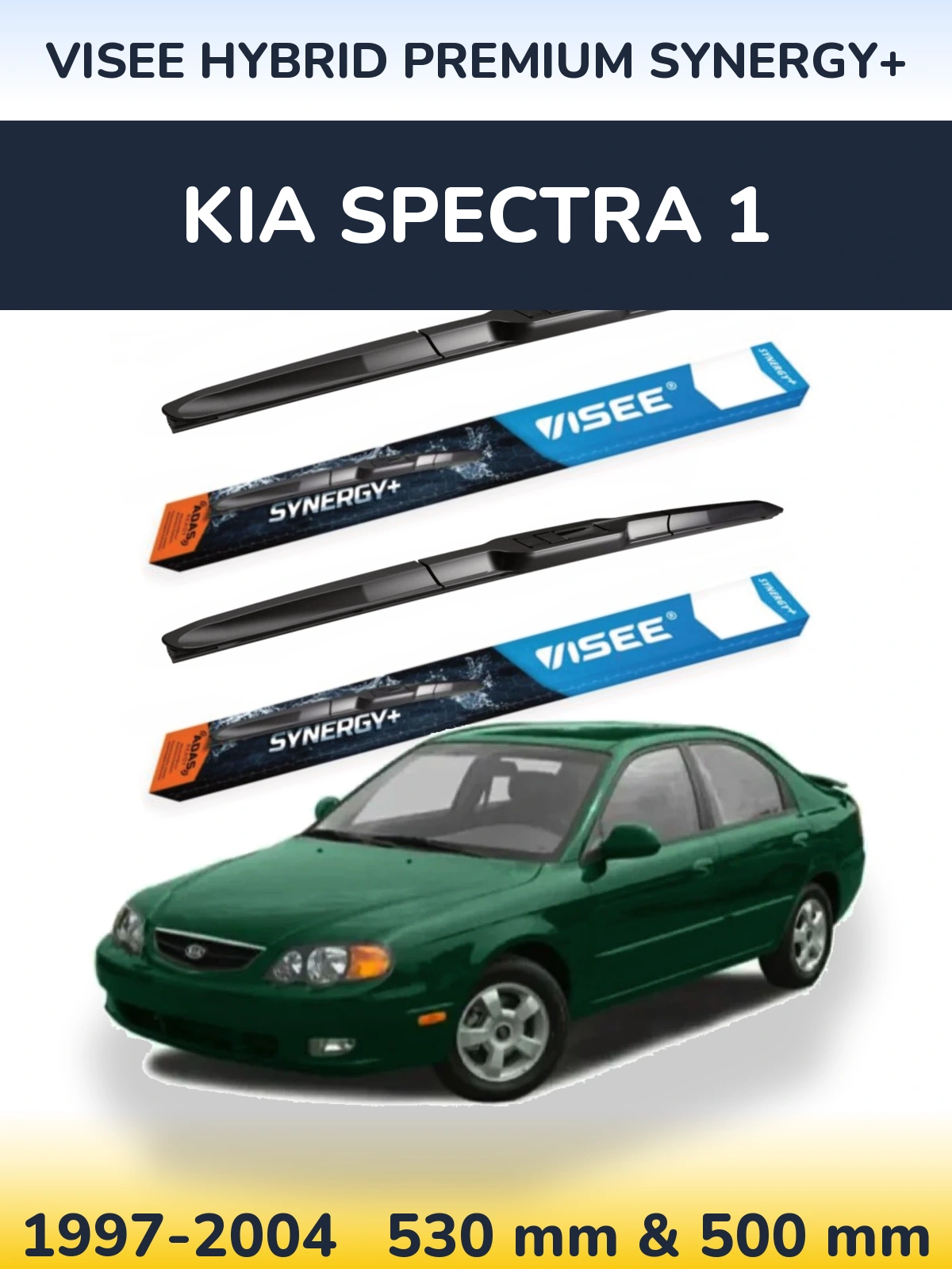 Komplet przednich wycieraczek VISEE HYBRID PREMIUM SYNERGY+ 530 & 500 mm do KIA Spectra 1 1997-2004