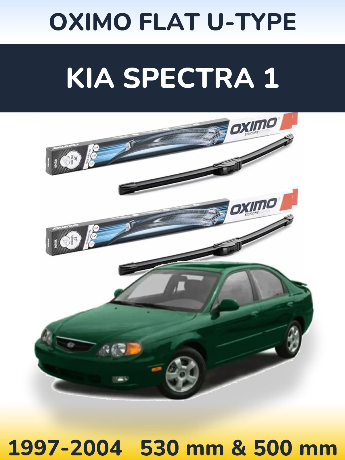 Komplet przednich wycieraczek Oximo Flat U-type 530 & 500 mm do KIA Spectra 1 1997-2004