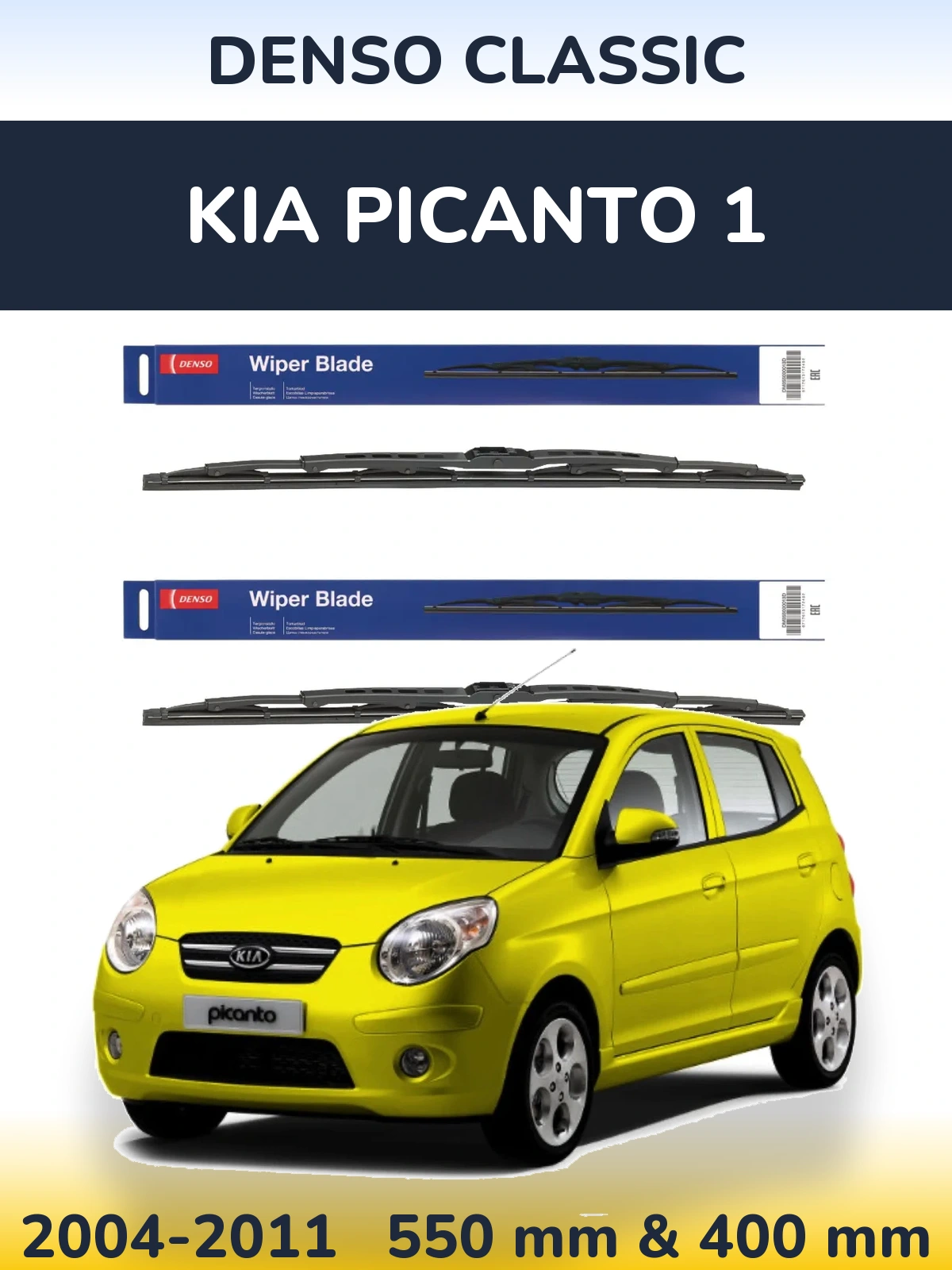 Komplet przednich wycieraczek Denso Classic 550 & 400 mm do KIA Picanto 1 2004-2011