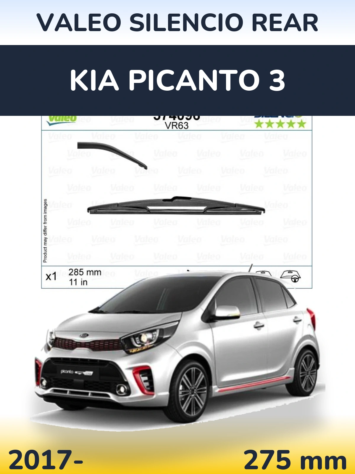 Tylna wycieraczka Valeo Silencio Rear 285 mm do KIA Picanto 3 2017-2026