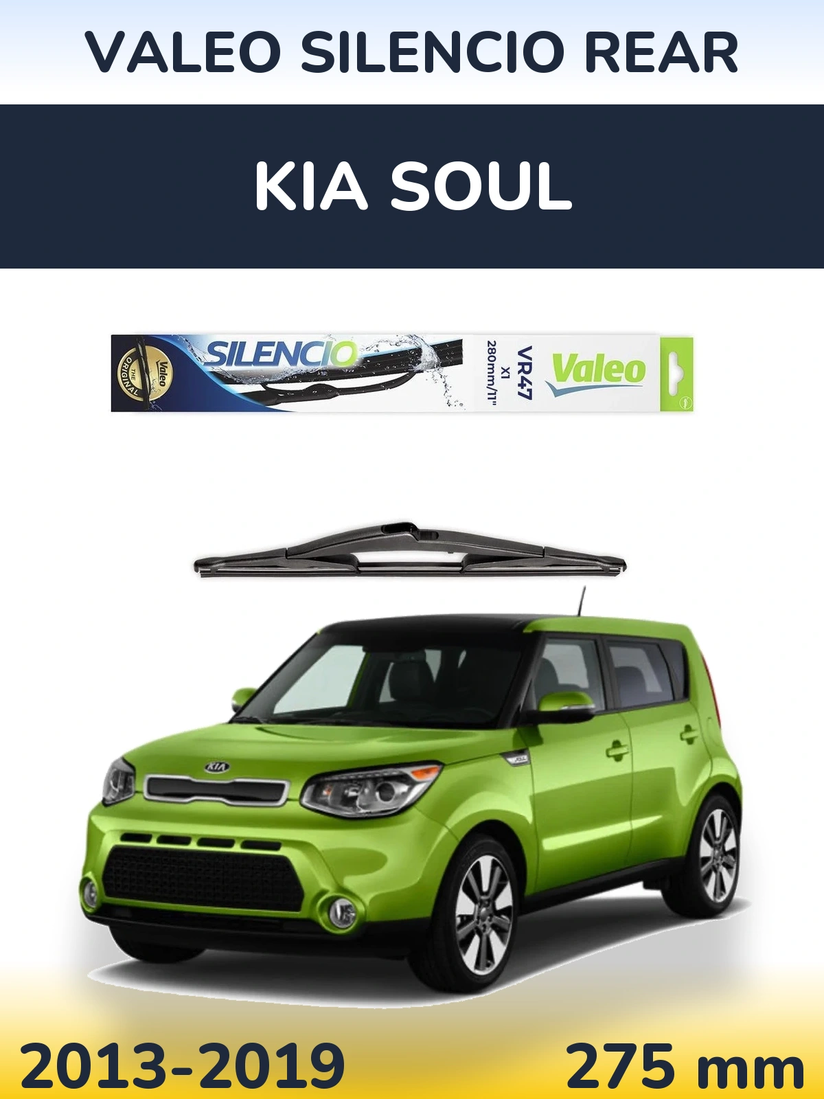 Задний дворник Valeo Silencio Rear 280 мм для KIA Soul 2013-2019