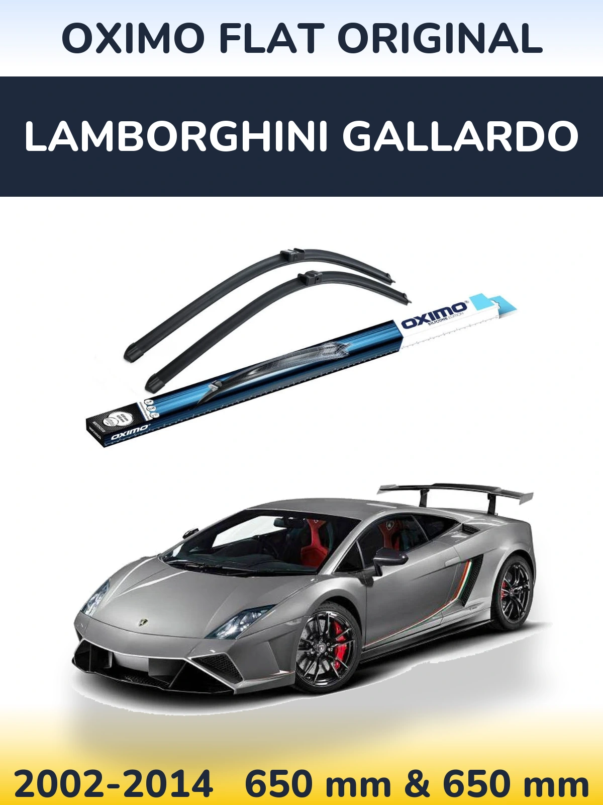 Komplet przednich wycieraczek Oximo Flat Original 650 & 650 mm do Lamborghini Gallardo 2002-2014