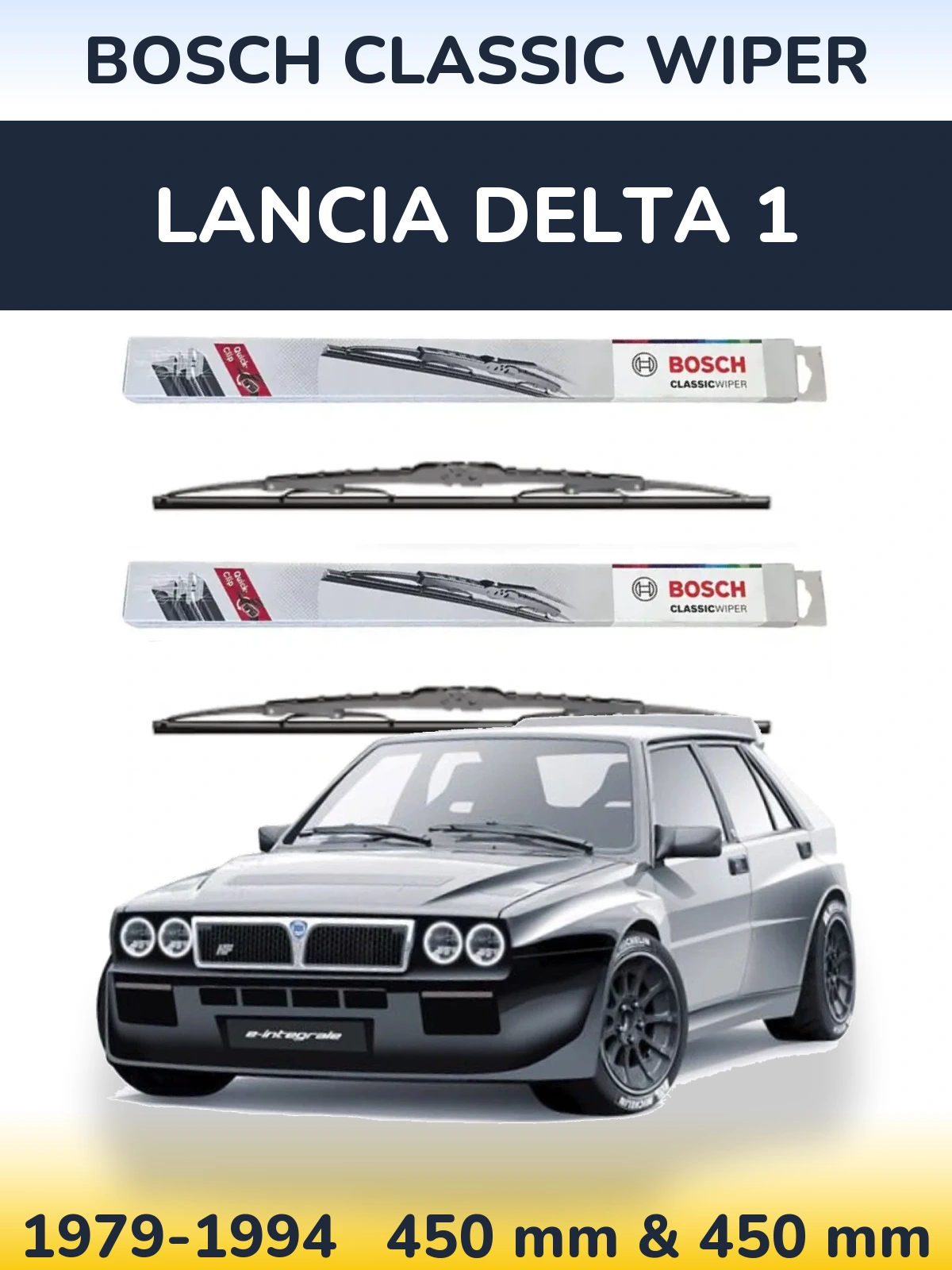 Komplet przednich wycieraczek BOSCH Classic Wiper 450 & 450 mm do Lancia Delta 1 1979-1994