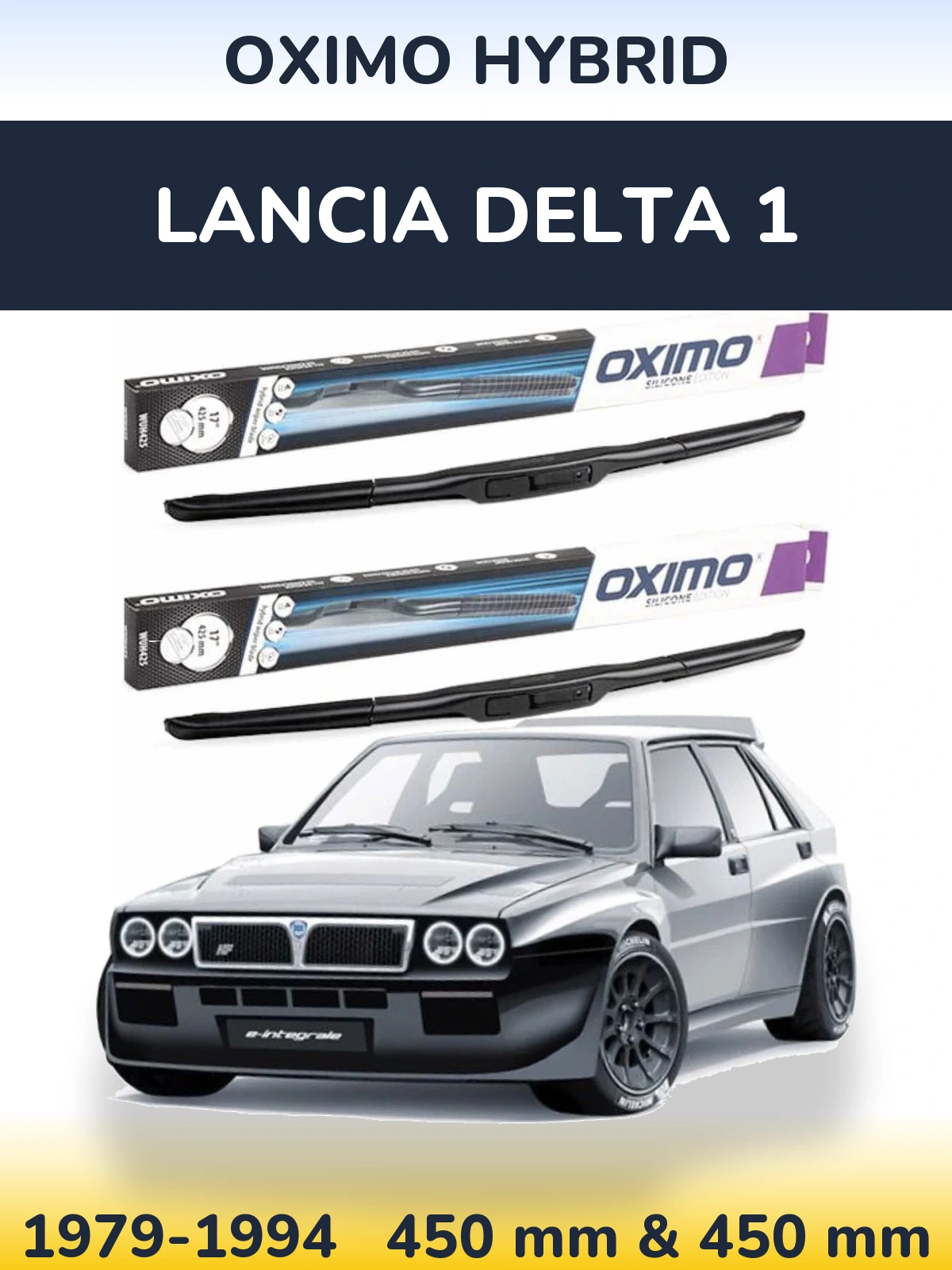 Комплект передних дворников Oximo Hybrid 450 & 450 мм для Lancia Delta 1 1979-1994