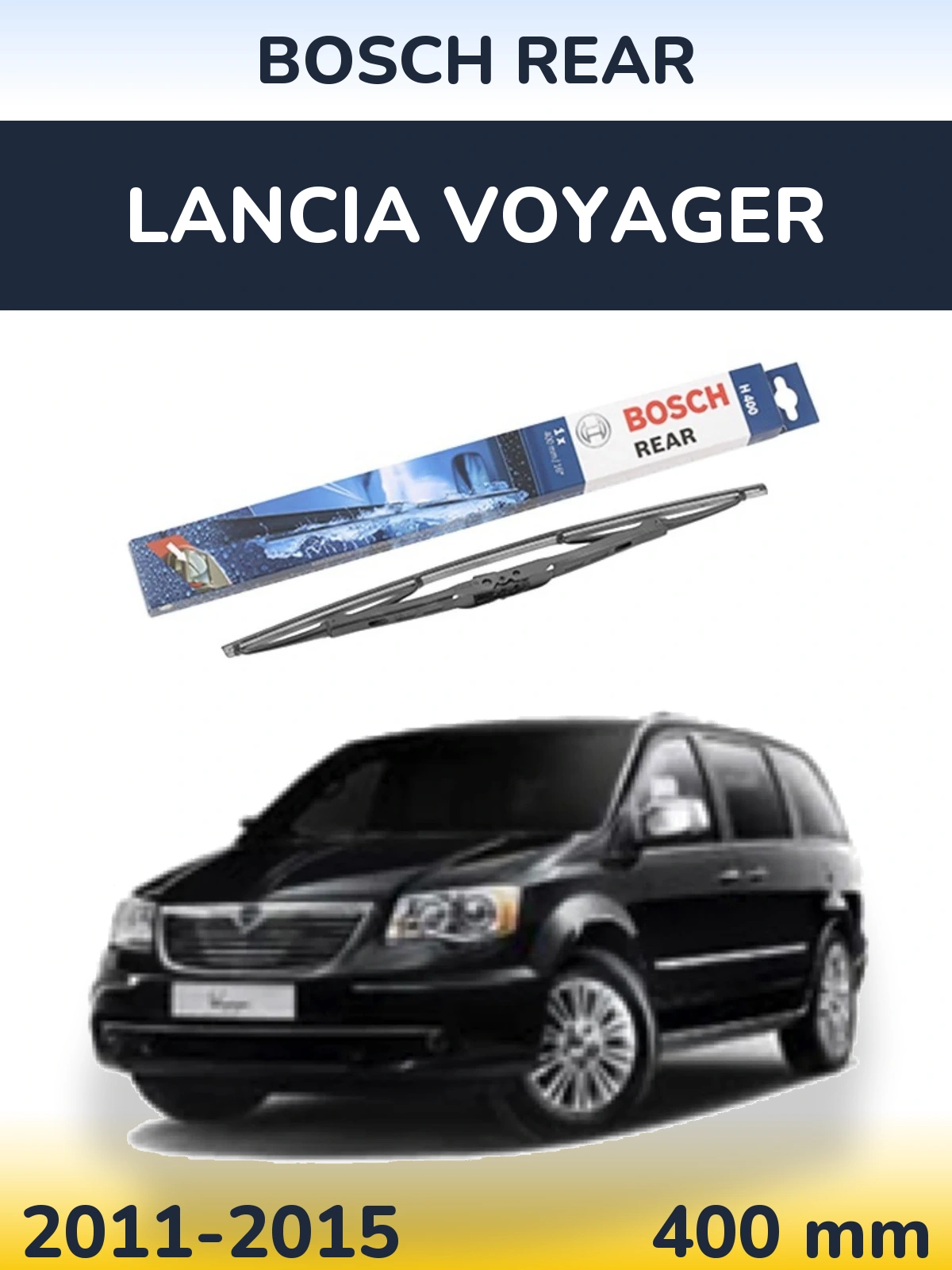 Rear wiper blade BOSCH Rear 400 mm for Lancia Voyager 2011-2015