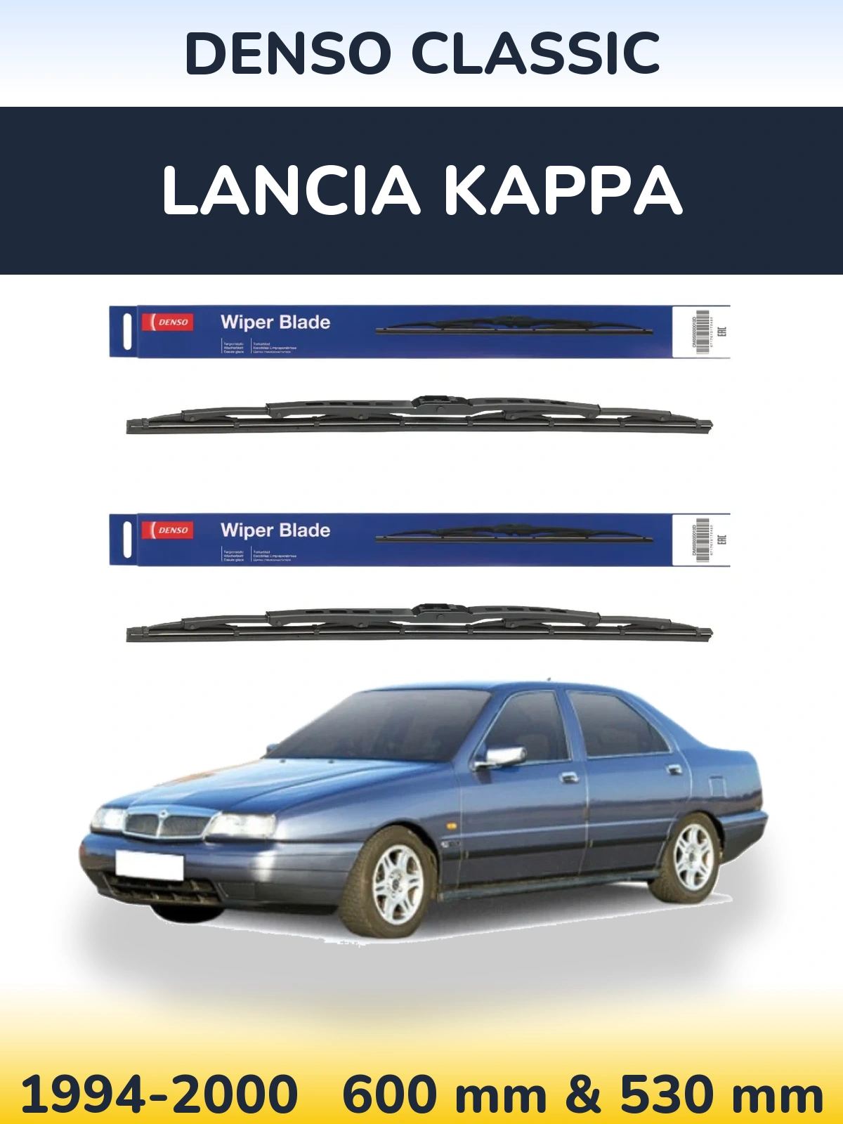 Komplet przednich wycieraczek Denso Classic 600 & 530 mm do Lancia Kappa 1994-2000