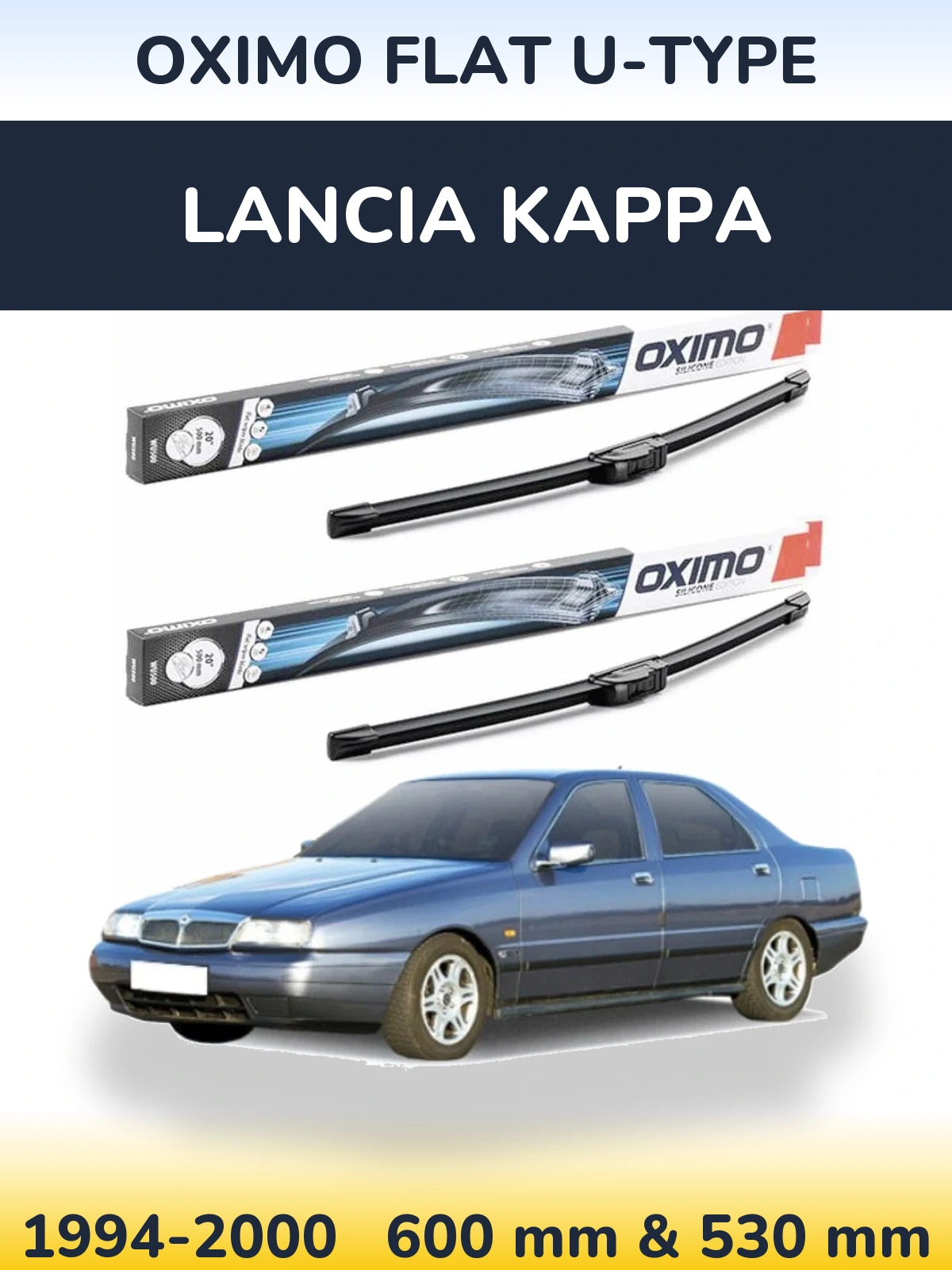 Комплект передних дворников Oximo Flat U-type 600 & 530 мм для Lancia Kappa 1994-2000