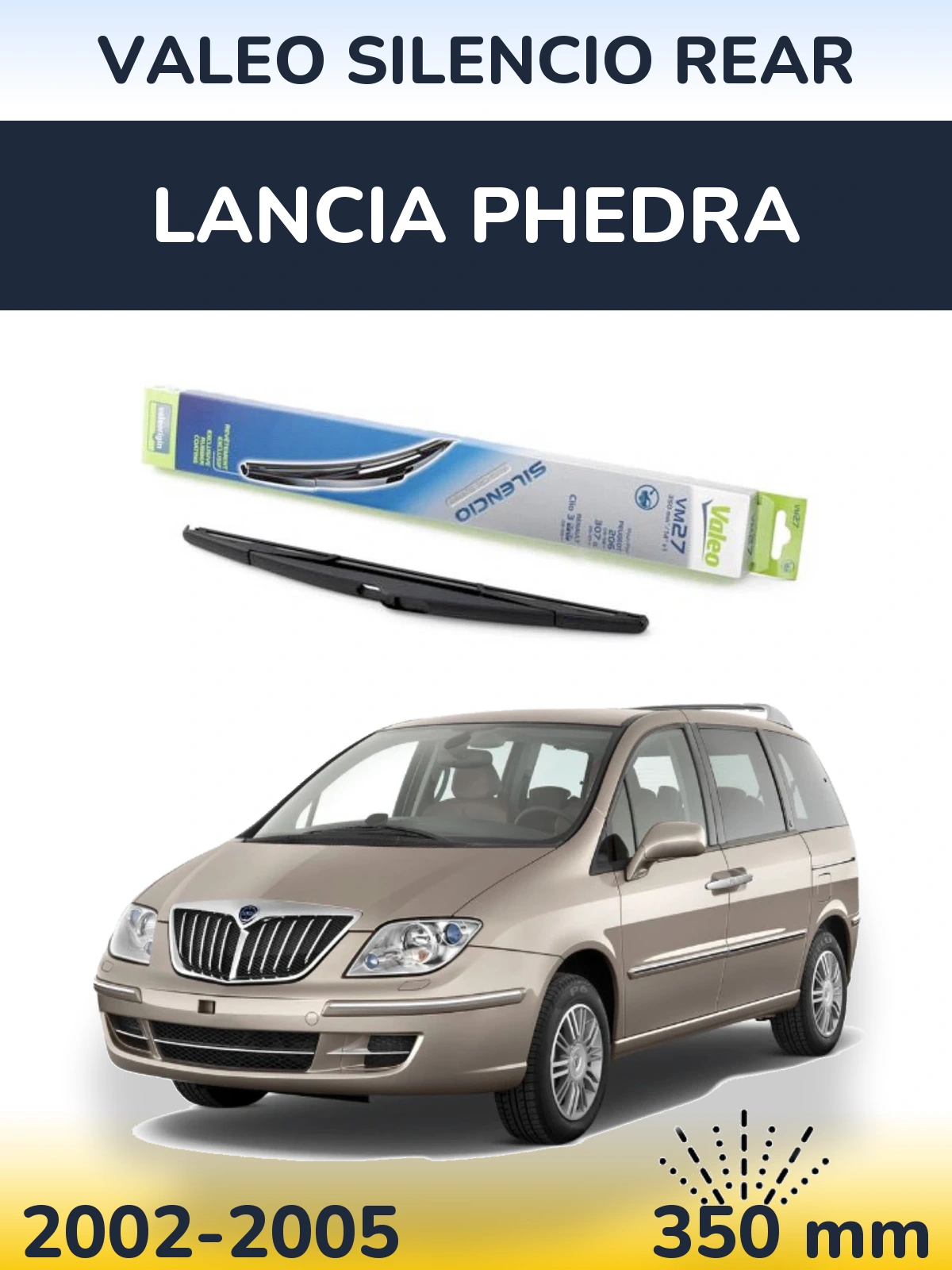 Задний дворник Valeo Silencio Rear 350 мм для Lancia Phedra 2002-2005