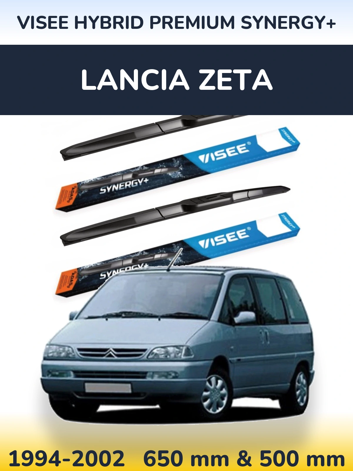 Комплект передних дворников VISEE HYBRID PREMIUM SYNERGY+ 650 & 500 мм для Lancia Zeta 1994-2002