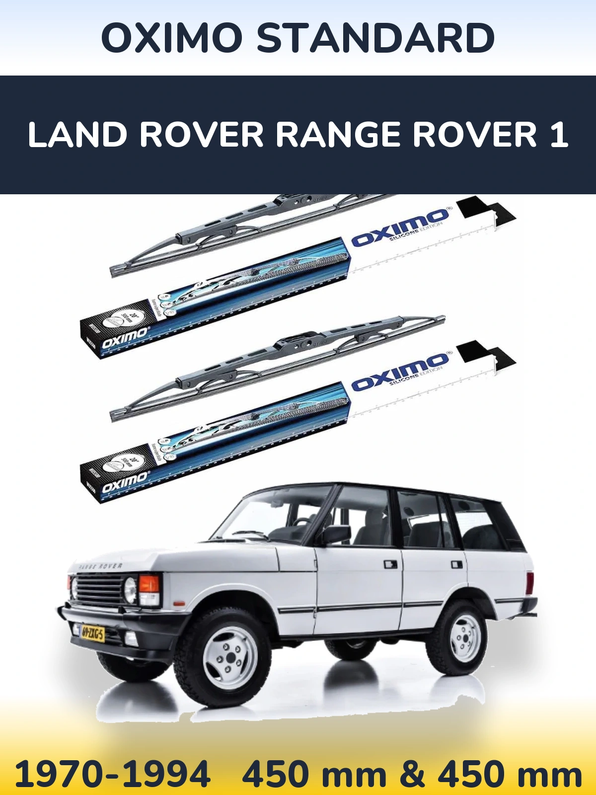 Komplet przednich wycieraczek Oximo Standard 450 & 450 mm do Land Rover Range Rover 1 1970-1994