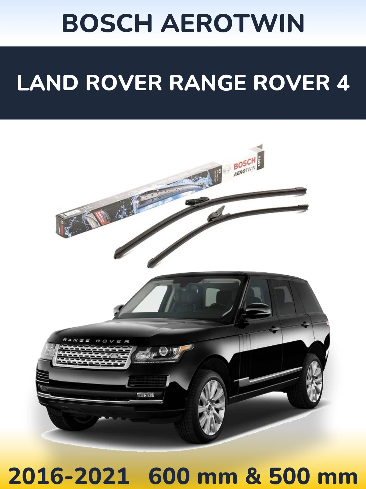 Комплект передних дворников BOSCH AeroTwin 600 & 500 мм для Land Rover Range Rover 4 2016-2021