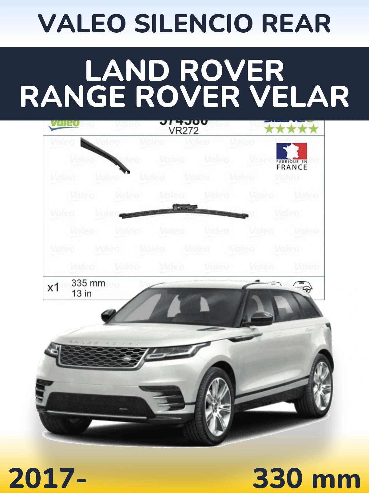 Rear wiper blade Valeo Silencio Rear 330 mm for Land Rover Range Rover Velar 2017-2026