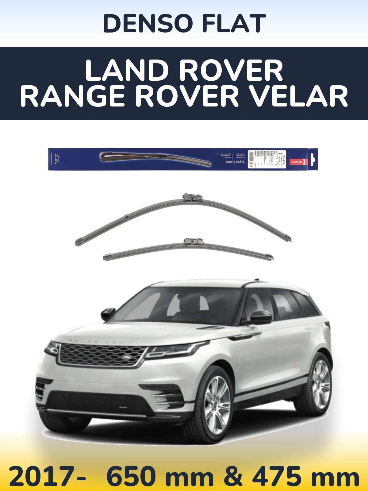 Komplet przednich wycieraczek Denso Flat 650 & 475 mm do Land Rover Range Rover Velar 2017-2026