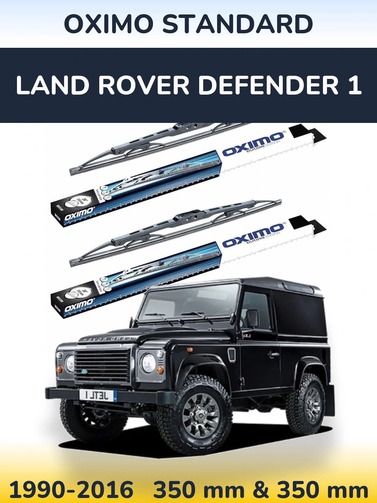 Komplet przednich wycieraczek Oximo Standard 350 & 350 mm do Land Rover Defender 1 1990-2016