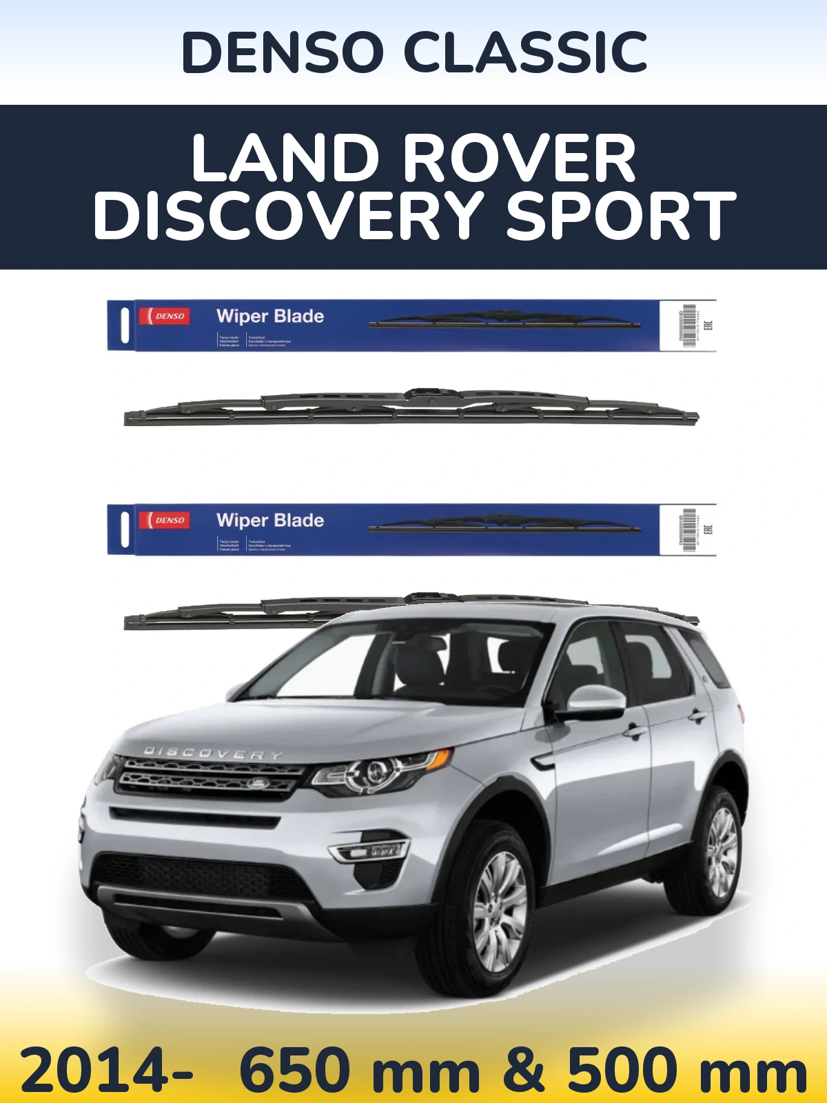 Komplet przednich wycieraczek Denso Classic 650 & 500 mm do Land Rover Discovery Sport 2014-2026