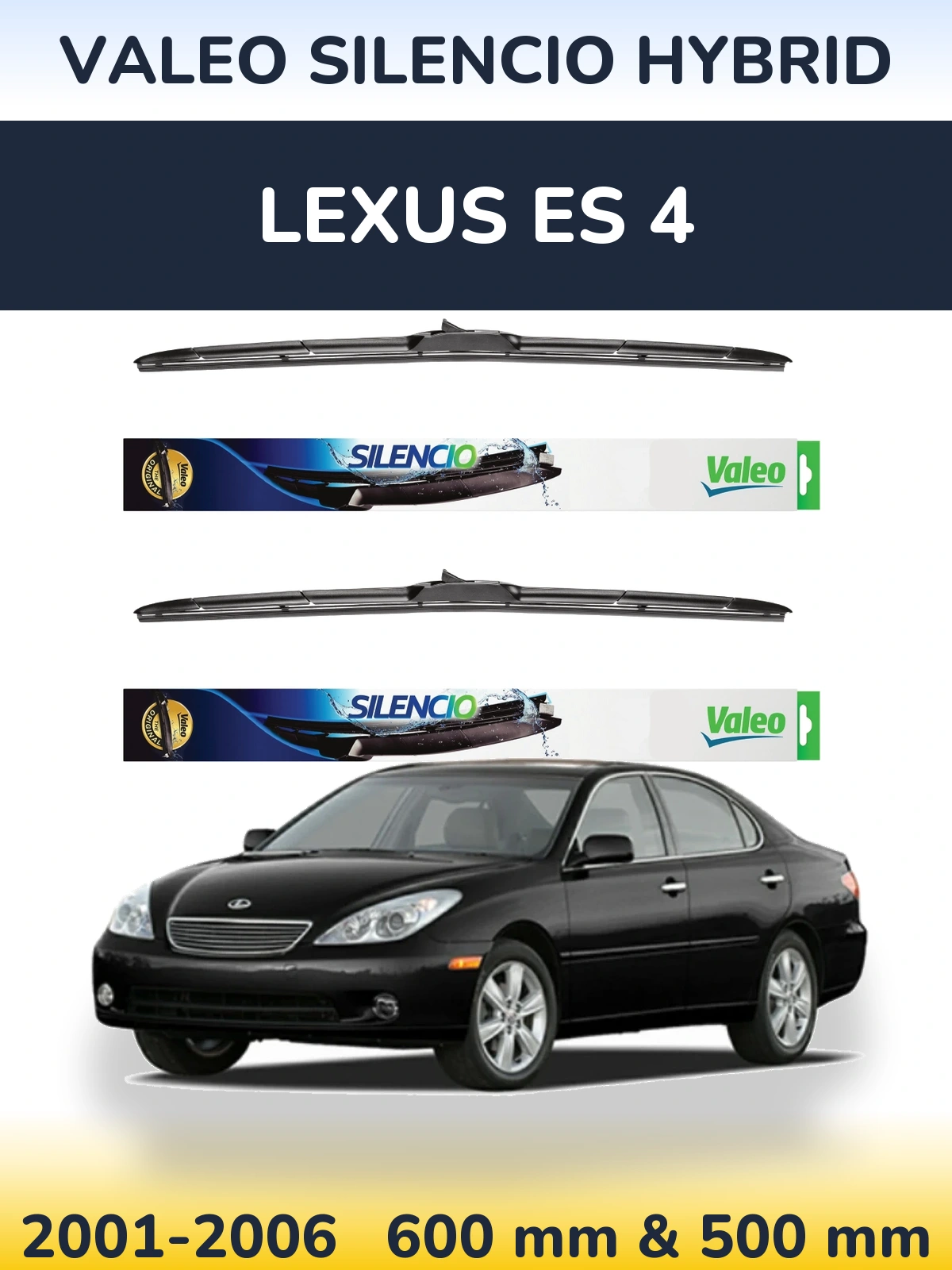 Комплект передних дворников Valeo Silencio Hybrid 600 & 500 мм для Lexus ES 4 2001-2006