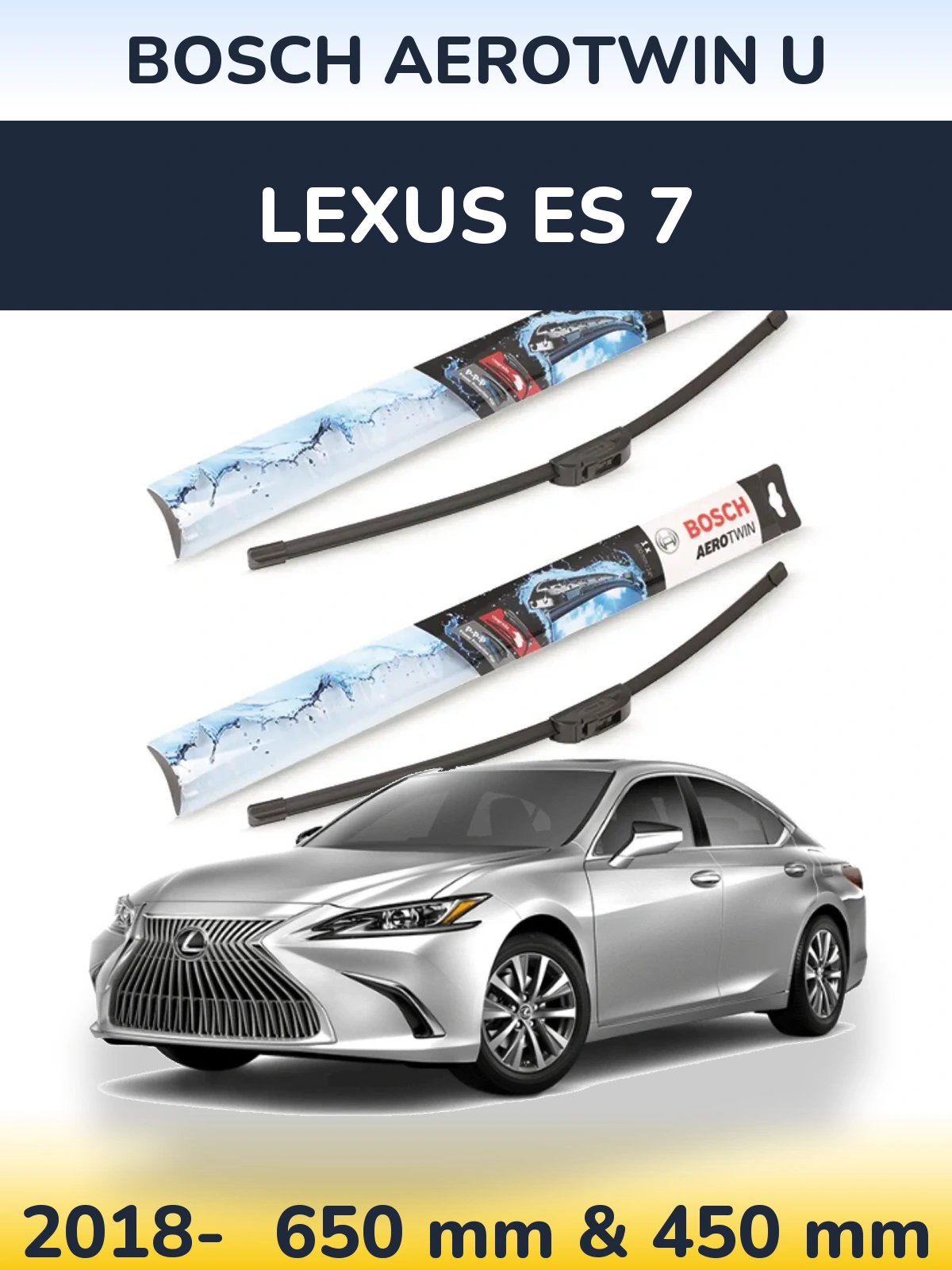 Komplet przednich wycieraczek BOSCH AeroTwin U 650 & 450 mm do Lexus ES 7 2018-2026