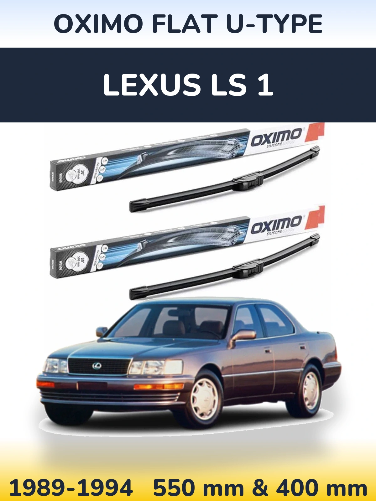 Комплект передних дворников Oximo Flat U-type 550 & 400 мм для Lexus LS 1 1989-1994