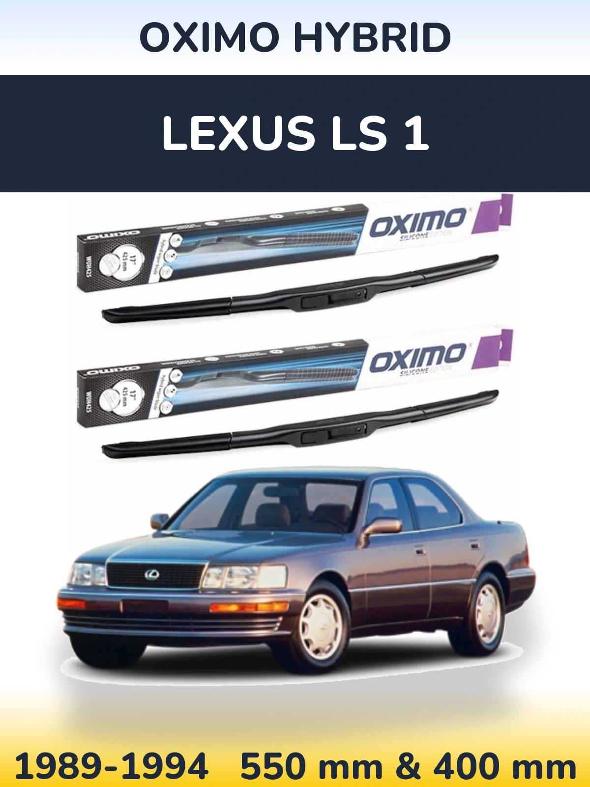 Комплект передних дворников Oximo Hybrid 550 & 400 мм для Lexus LS 1 1989-1994
