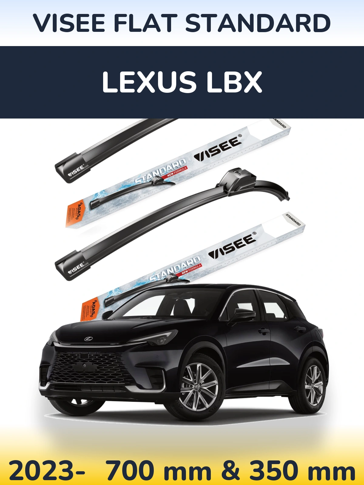 Комплект передних дворников VISEE FLAT STANDARD 700 & 350 мм для Lexus LBX 2023-2026