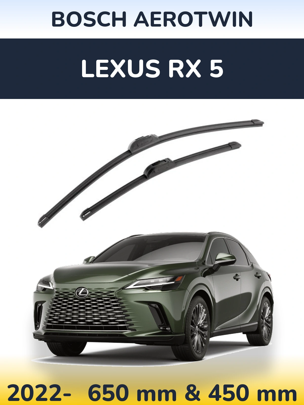 Komplet przednich wycieraczek BOSCH AeroTwin 650 & 450 mm do Lexus RX 5 2022-2026