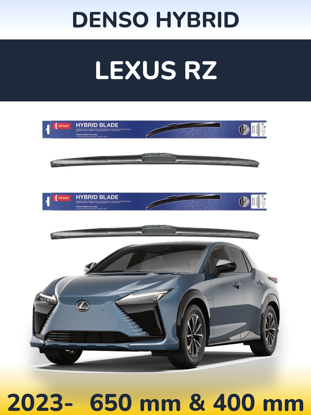 Komplet przednich wycieraczek Denso Hybrid 650 & 400 mm do Lexus RZ 2023-2026
