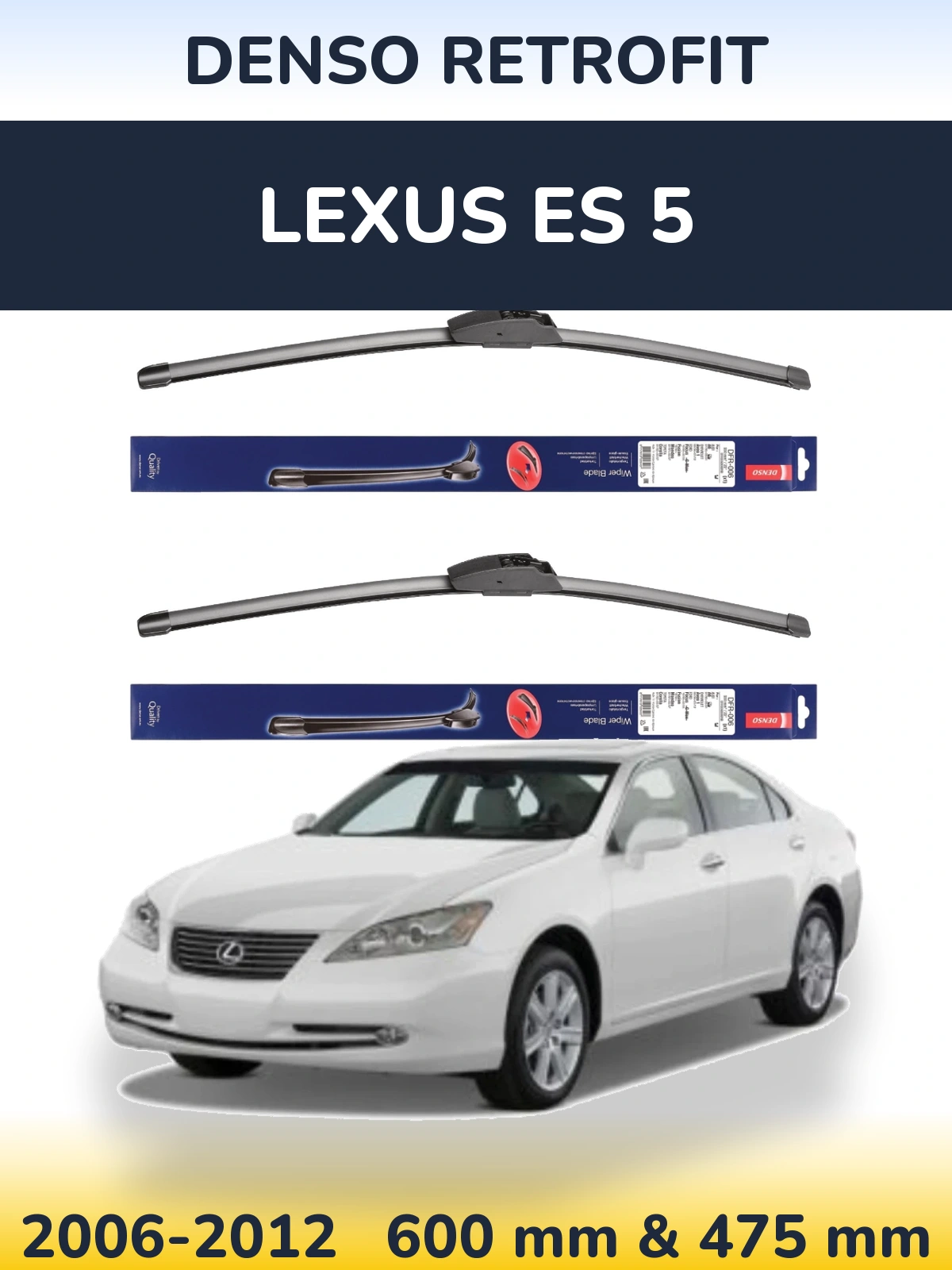 Комплект передніх щіток Denso Retrofit 600 & 475 мм для Lexus ES 5 2006-2012