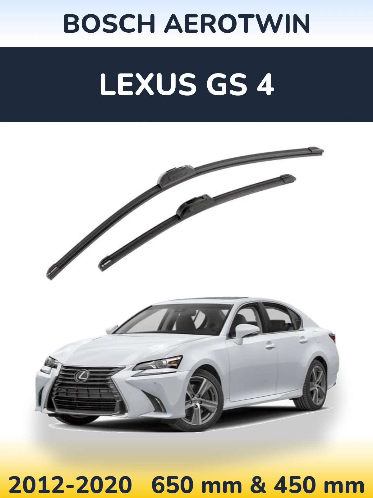 Komplet przednich wycieraczek BOSCH AeroTwin 650 & 450 mm do Lexus GS 4 2012-2020
