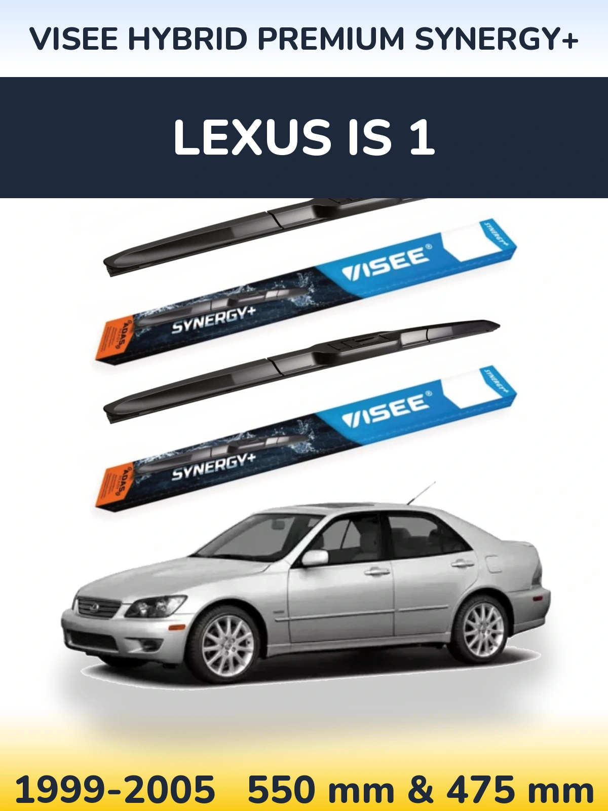 Комплект передніх щіток VISEE HYBRID PREMIUM SYNERGY+ 550 & 475 мм для Lexus IS 1 1999-2005