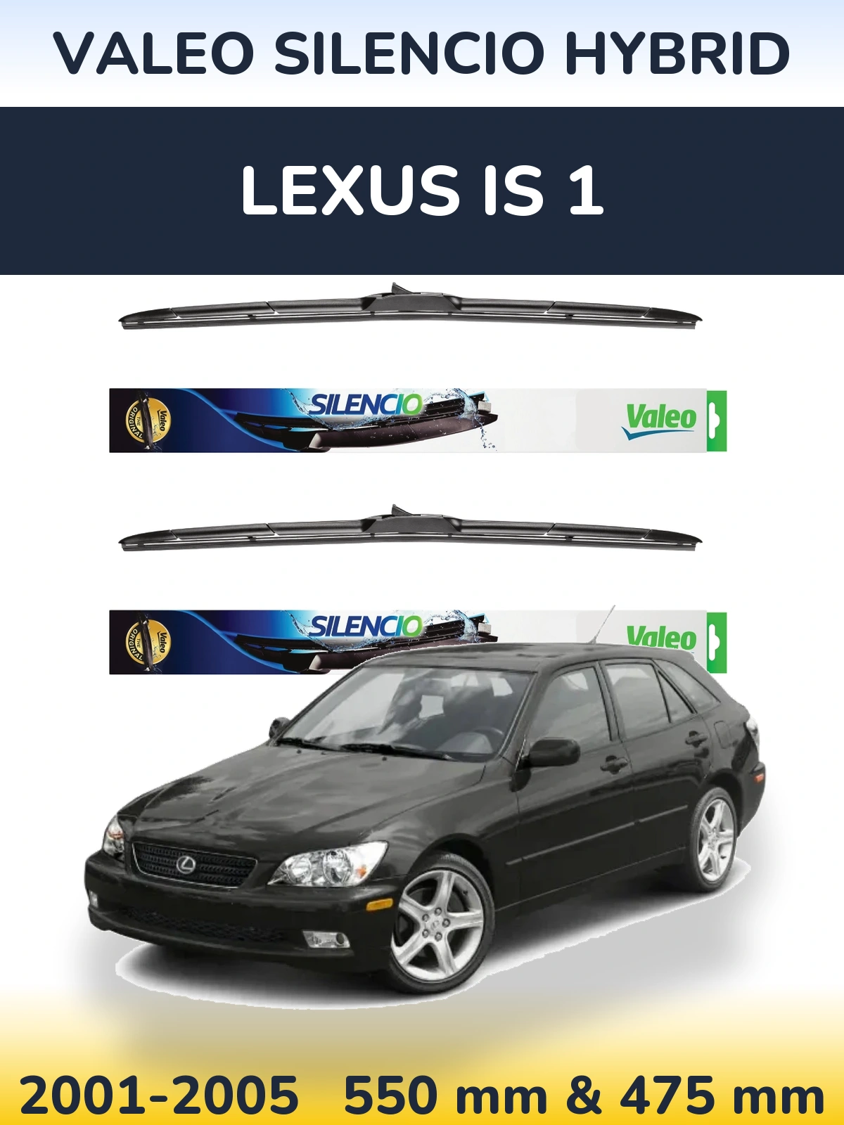 Комплект передних дворников Valeo Silencio Hybrid 550 & 475 мм для Lexus IS 1 2001-2005
