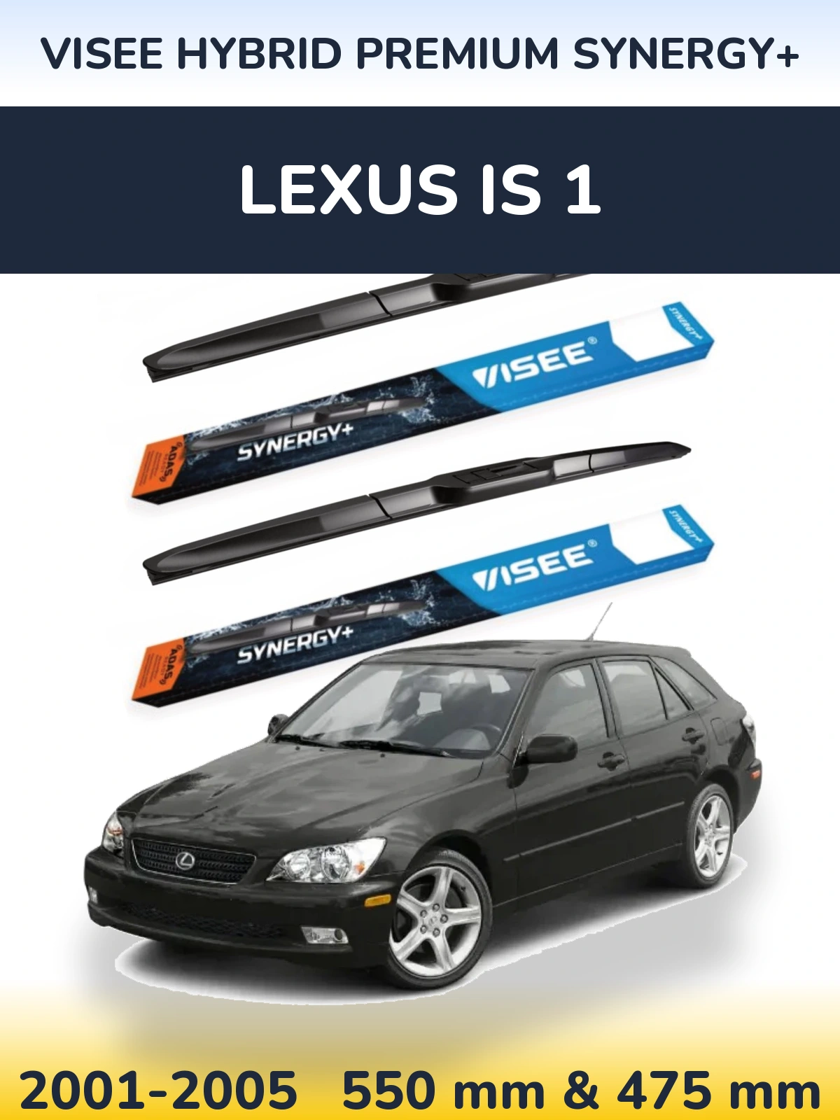 Комплект передних дворников VISEE HYBRID PREMIUM SYNERGY+ 550 & 475 мм для Lexus IS 1 2001-2005
