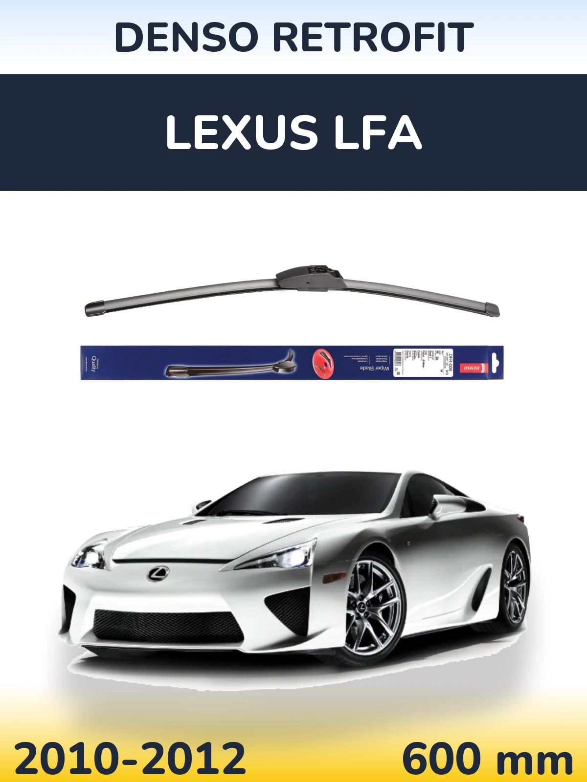 Front wiper blade Denso Retrofit 600 mm for Lexus LFA 2010-2012