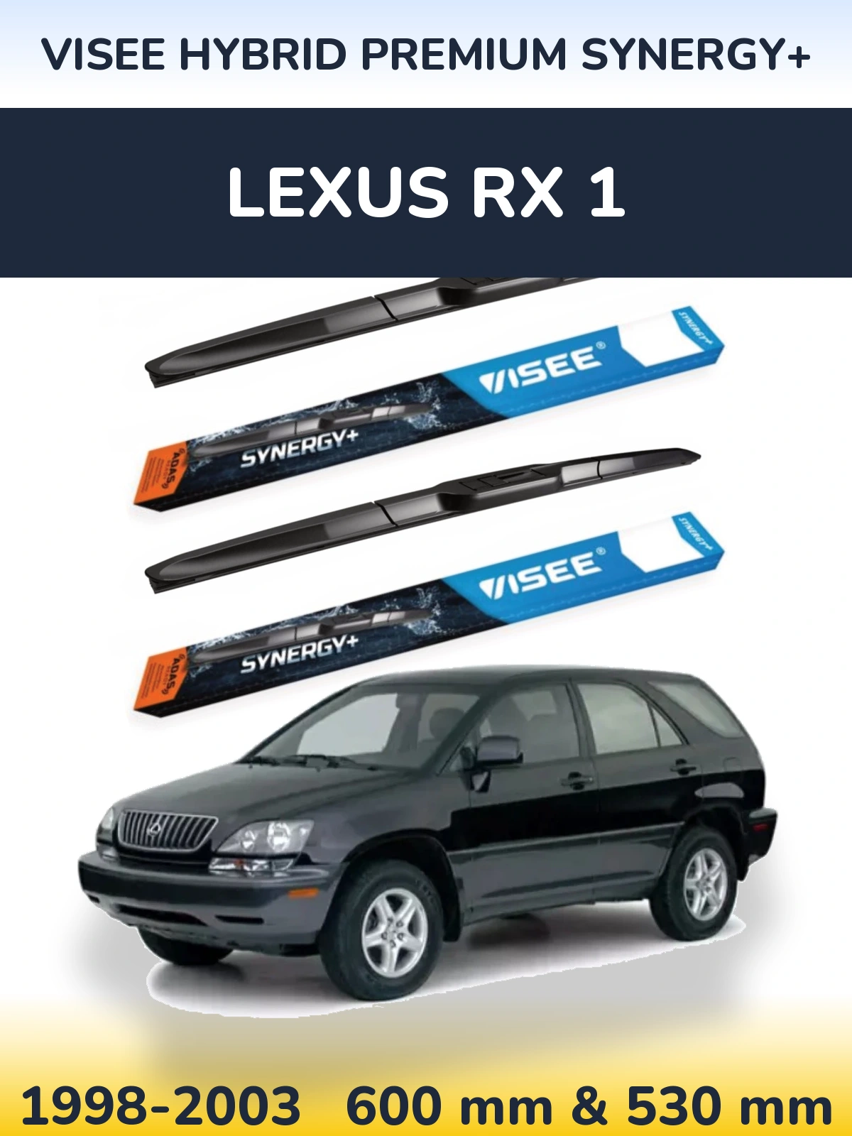 Комплект передніх щіток VISEE HYBRID PREMIUM SYNERGY+ 600 & 530 мм для Lexus RX 1 1998-2003