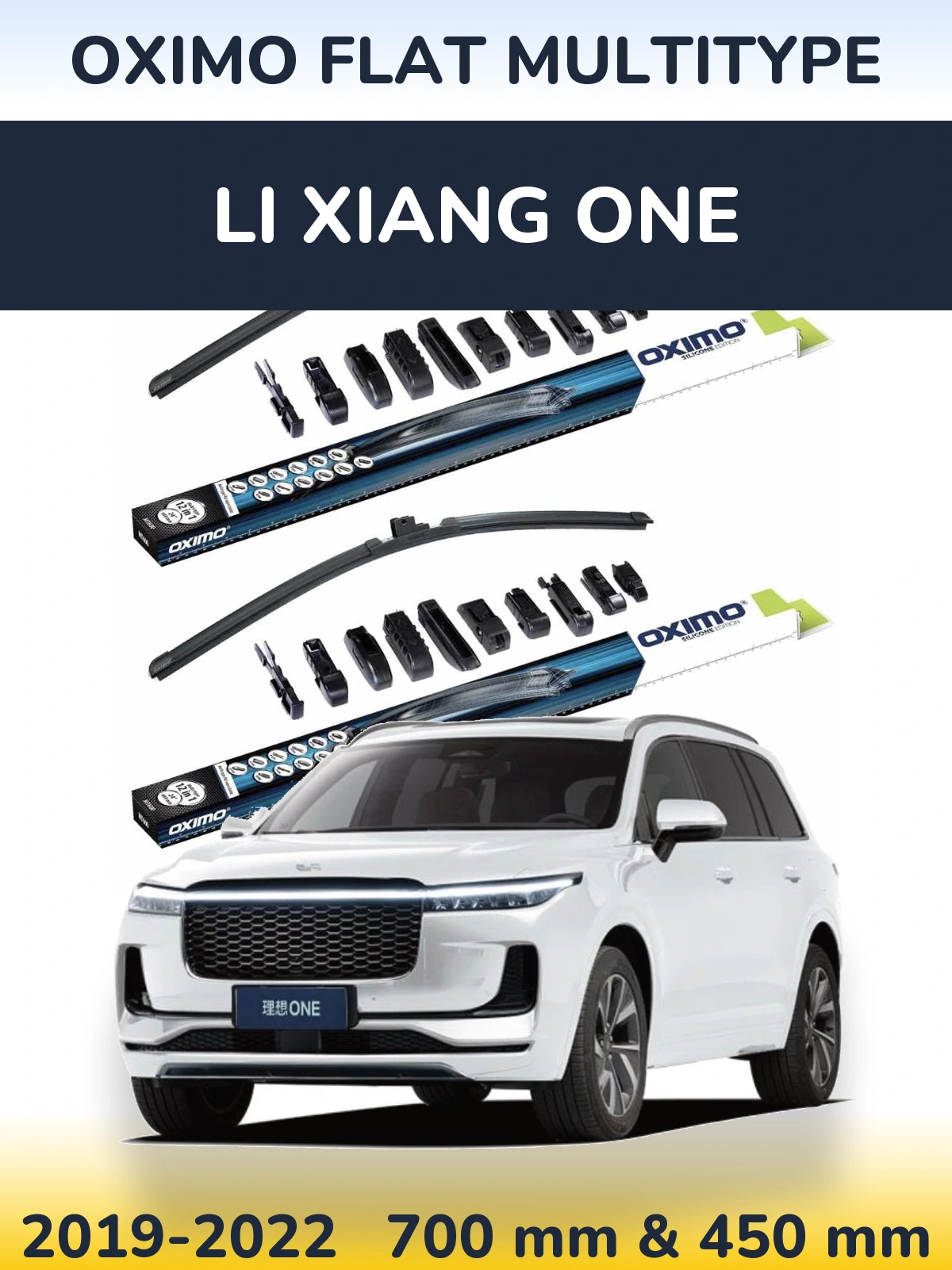 Komplet przednich wycieraczek Oximo Flat MultiType 700 & 450 mm do Li Xiang One 2019-2022