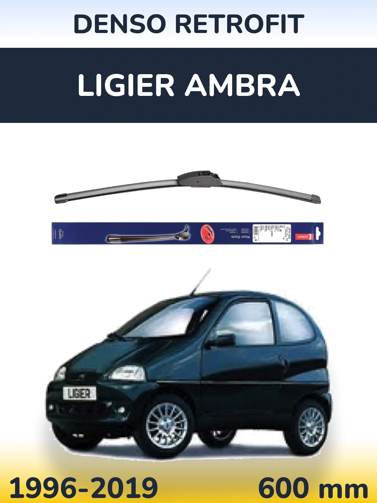 Przednia wycieraczka Denso Retrofit 600 mm do Ligier Ambra 1996-2019
