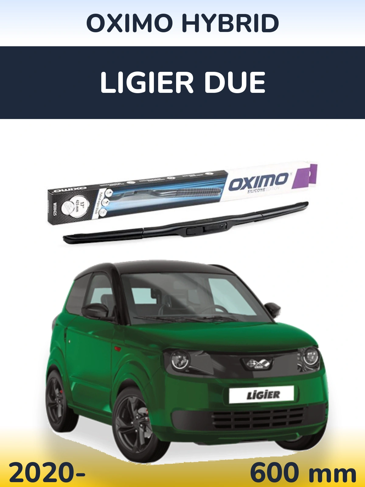 Przednia wycieraczka Oximo Hybrid 600 mm do Ligier Due 2020-2026
